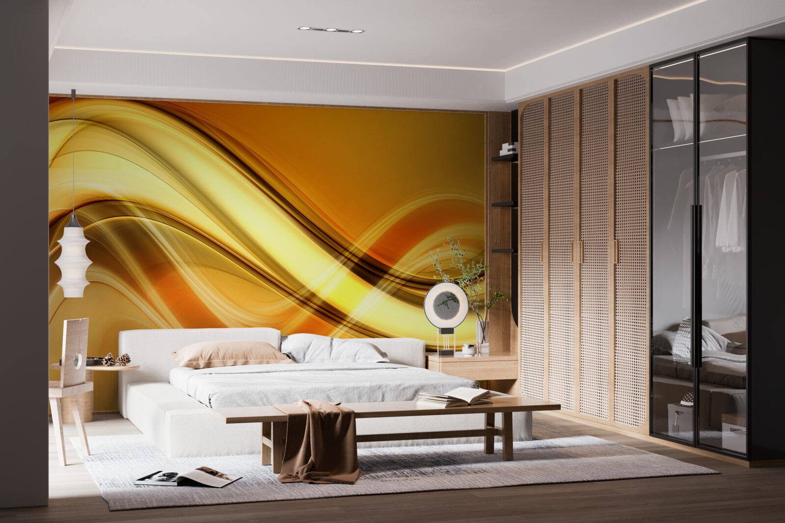 Fototapeta čiary tiahnuce sa donekonečna na hnedej ploche