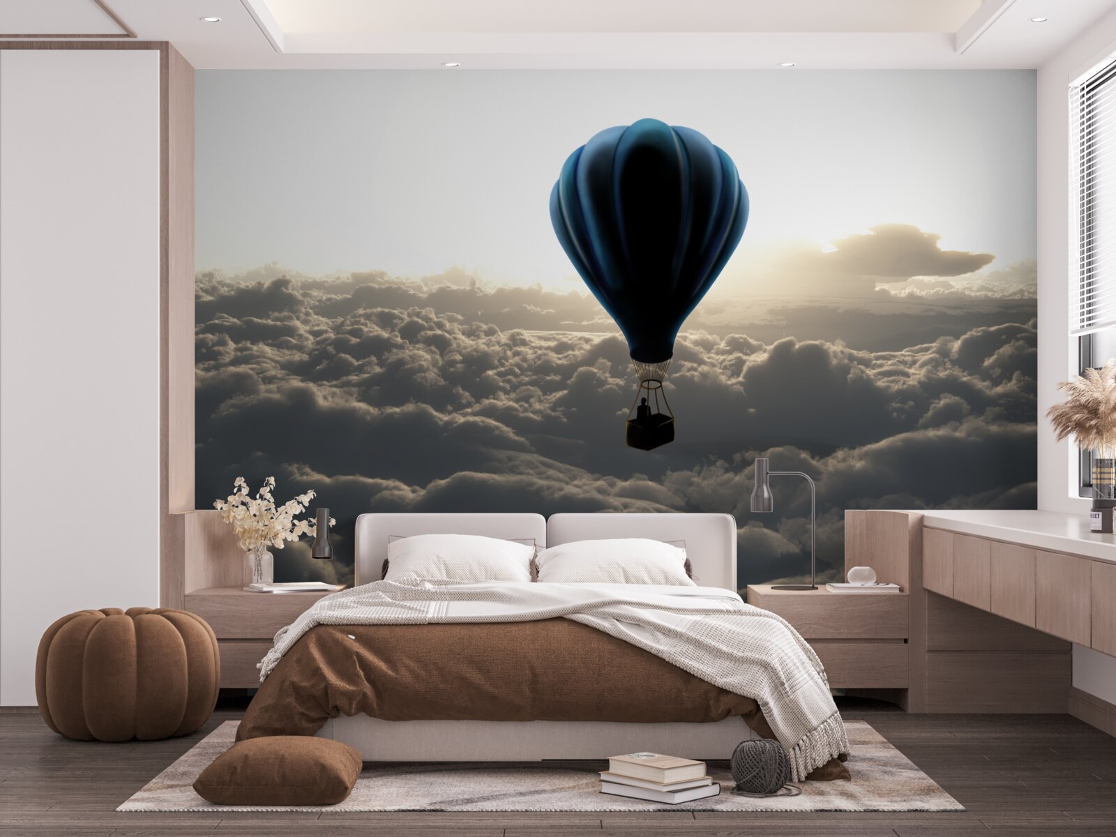 Fototapeta lopta sa vznáša vysoko nad husté mraky