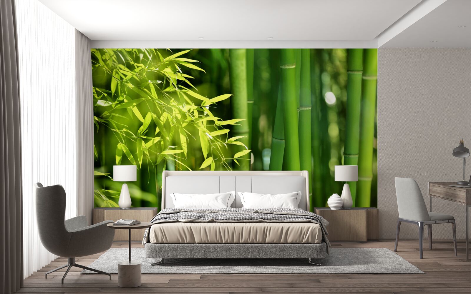 Fototapeta zelené výhonky mladého bambusu