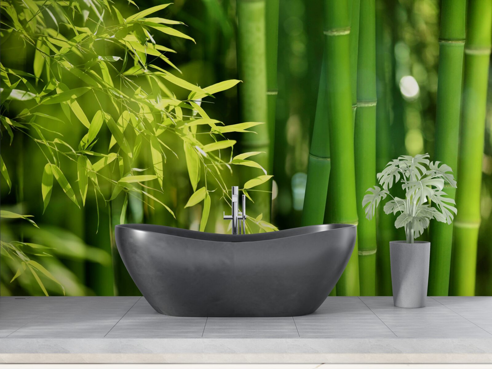 Fototapeta zelené výhonky mladého bambusu