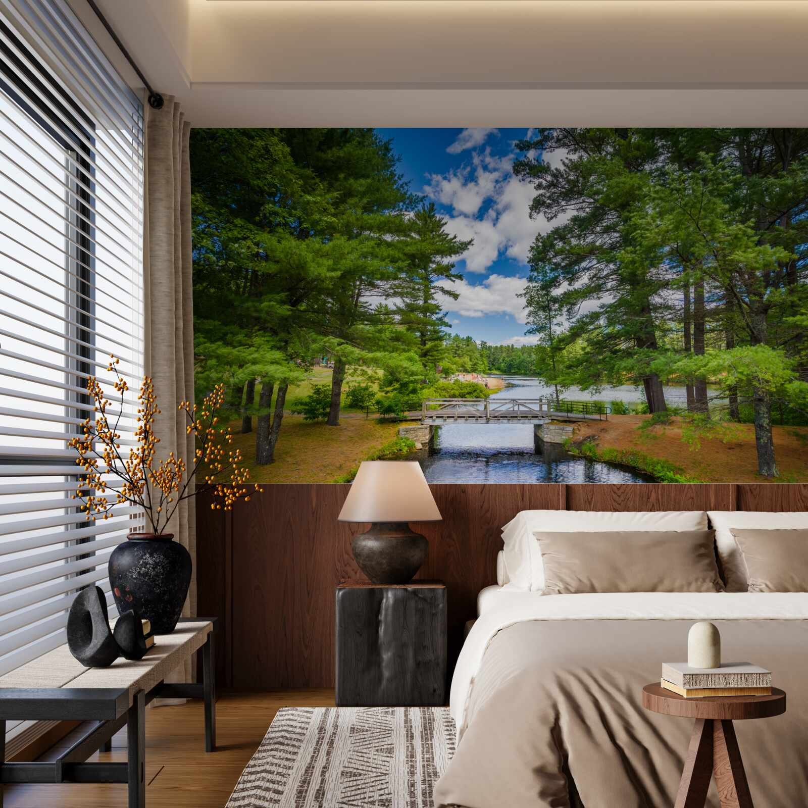 Fototapeta rýchly prúd ovplyvňuje zamazané lesy