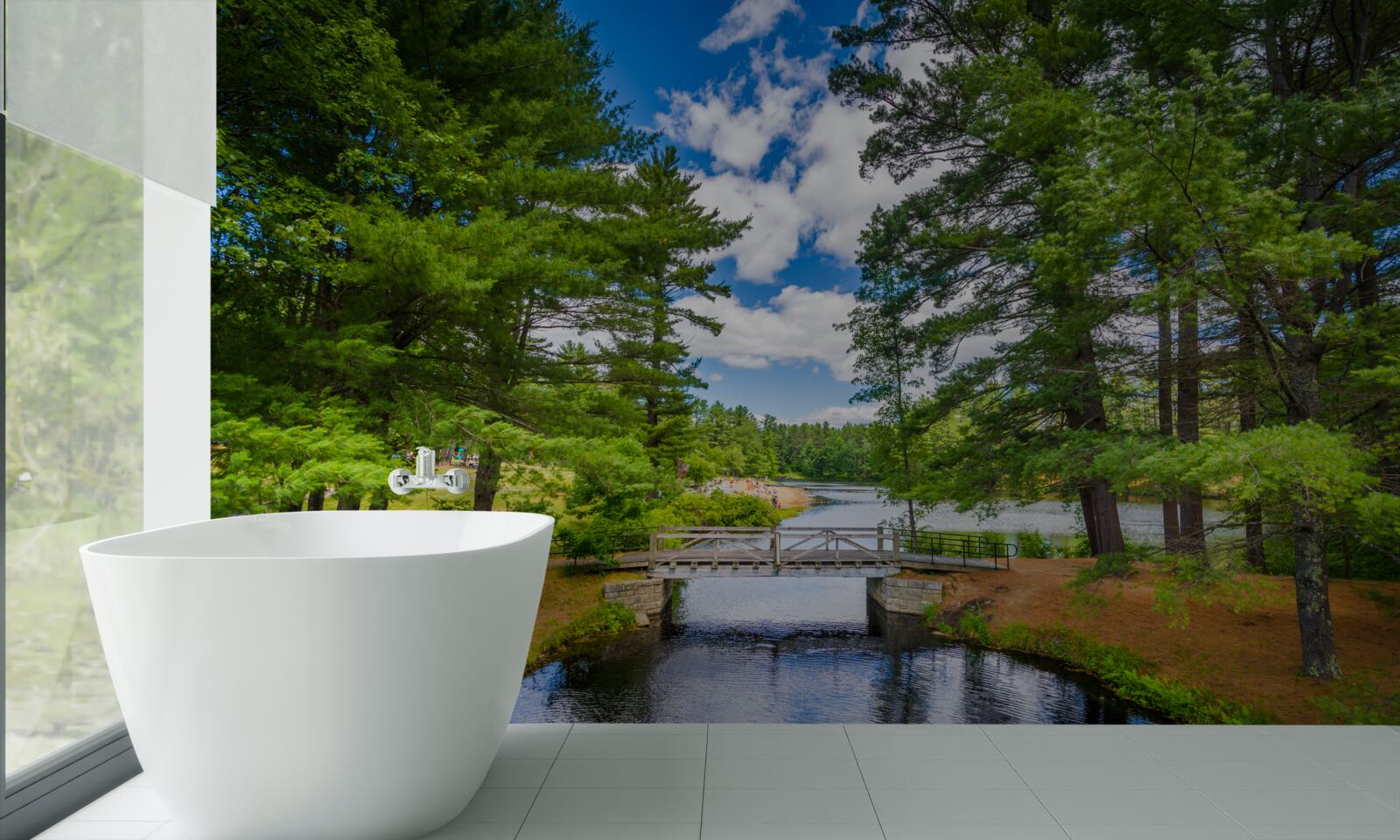 Fototapeta rýchly prúd ovplyvňuje zamazané lesy