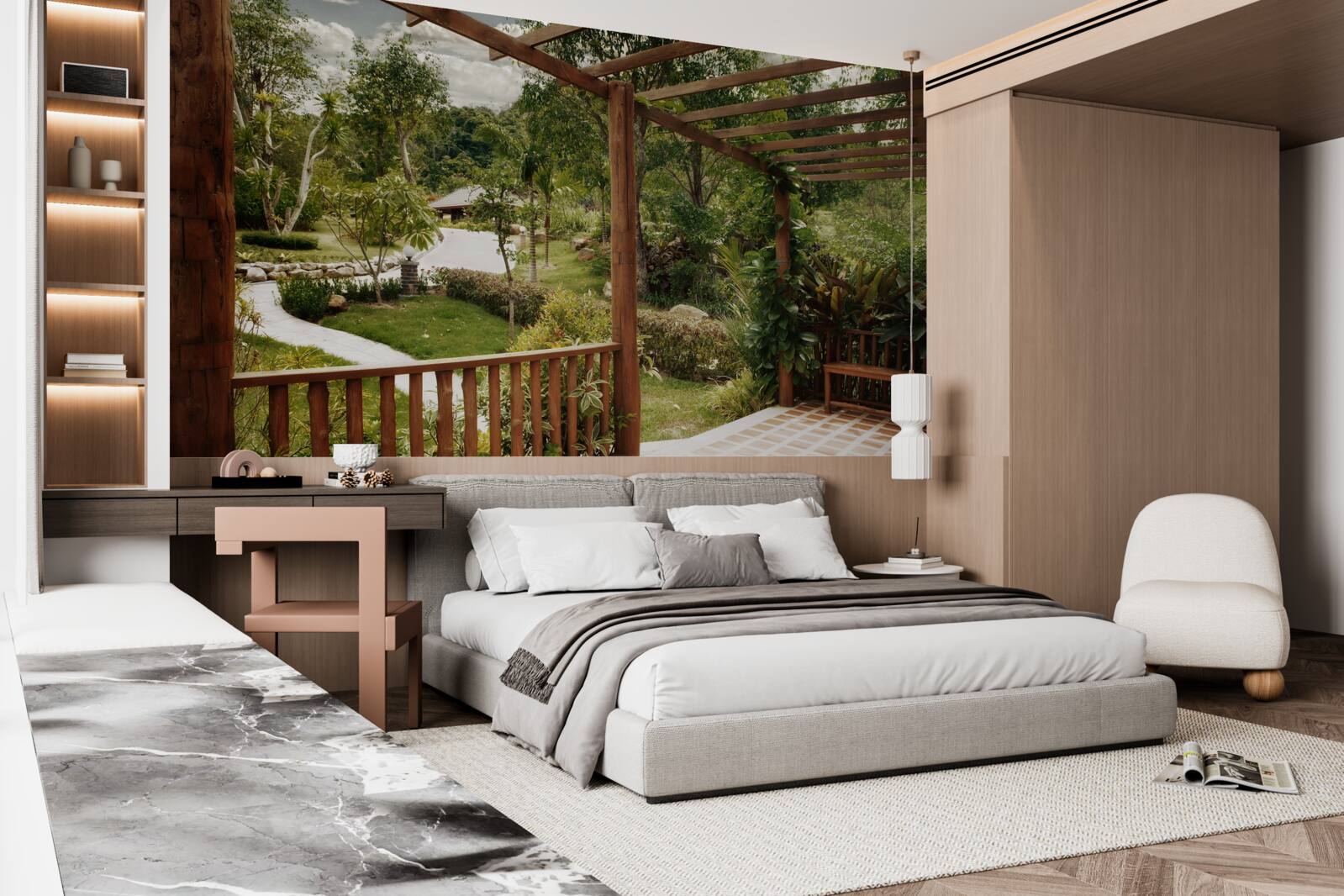 Fototapeta terasa je pohodlná a prístupom k zziekierku