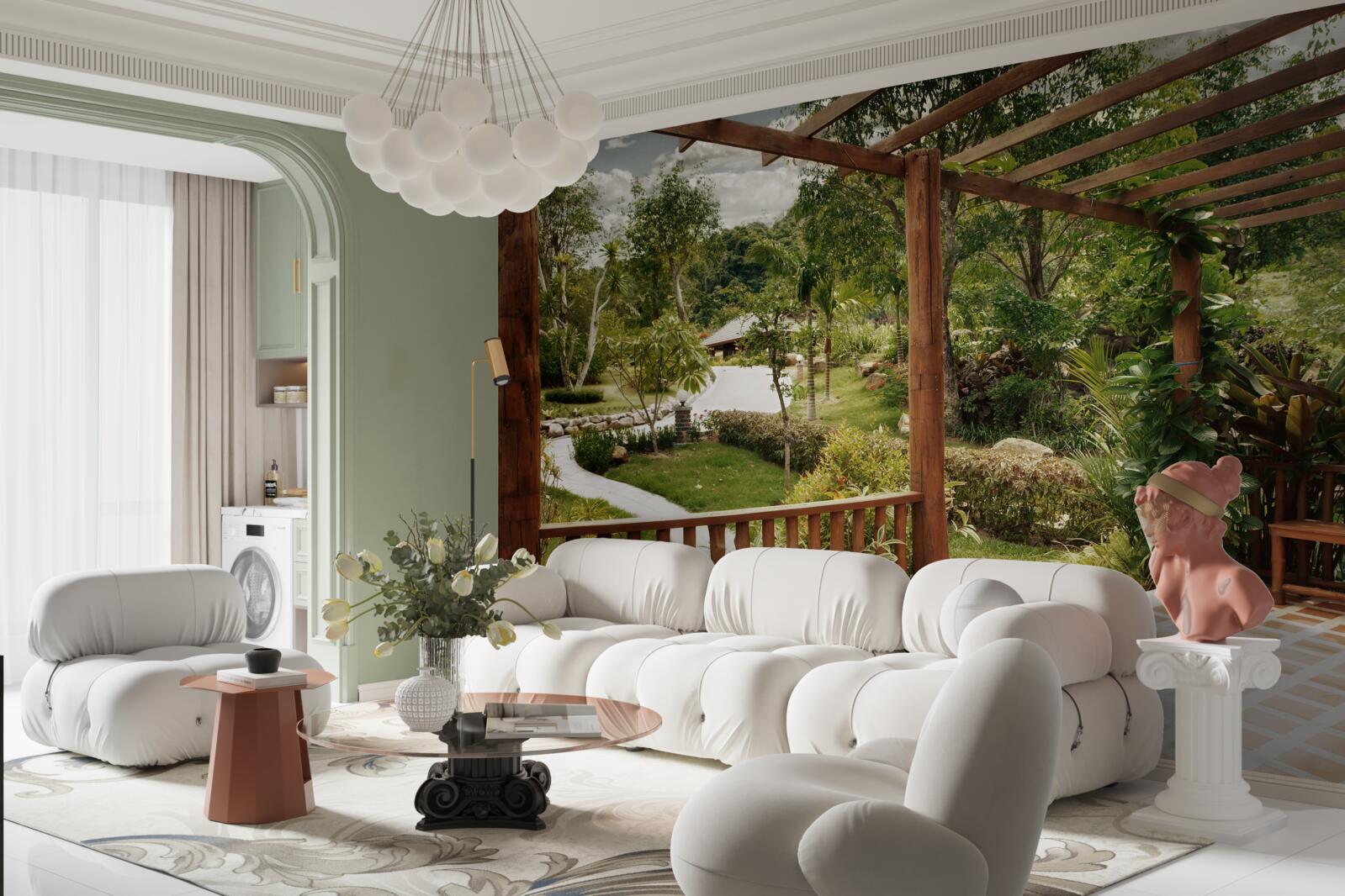 Fototapeta terasa je pohodlná a prístupom k zziekierku