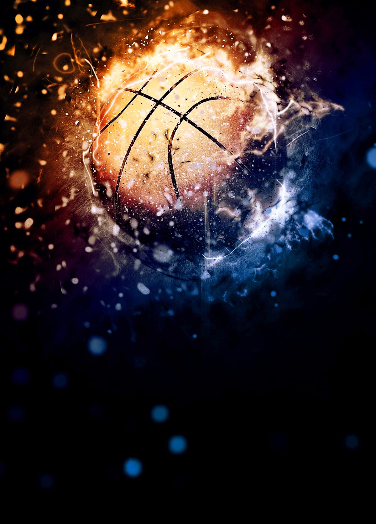 Fototapeta horiaci basketbal