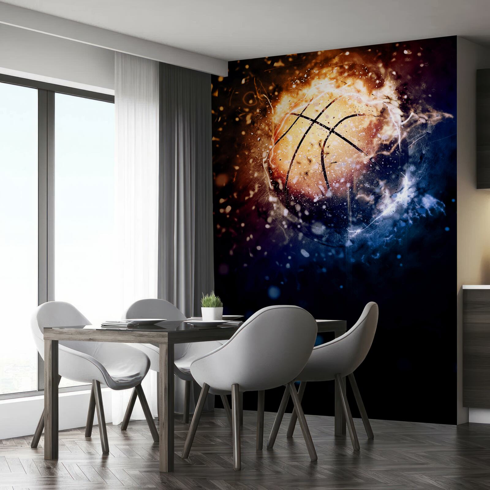 Fototapeta horiaci basketbal