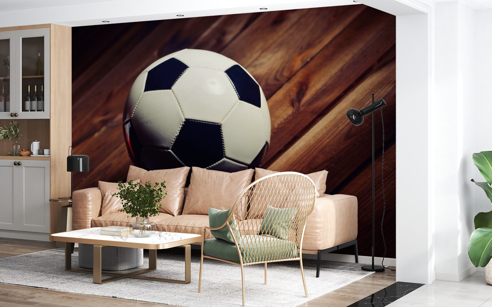 Fototapeta futbalová lopta na konári stromu