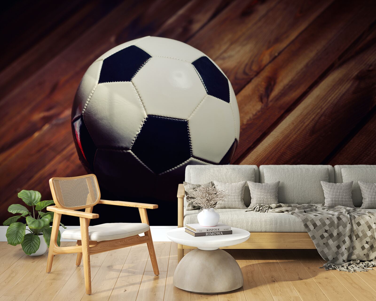 Fototapeta futbalová lopta na konári stromu