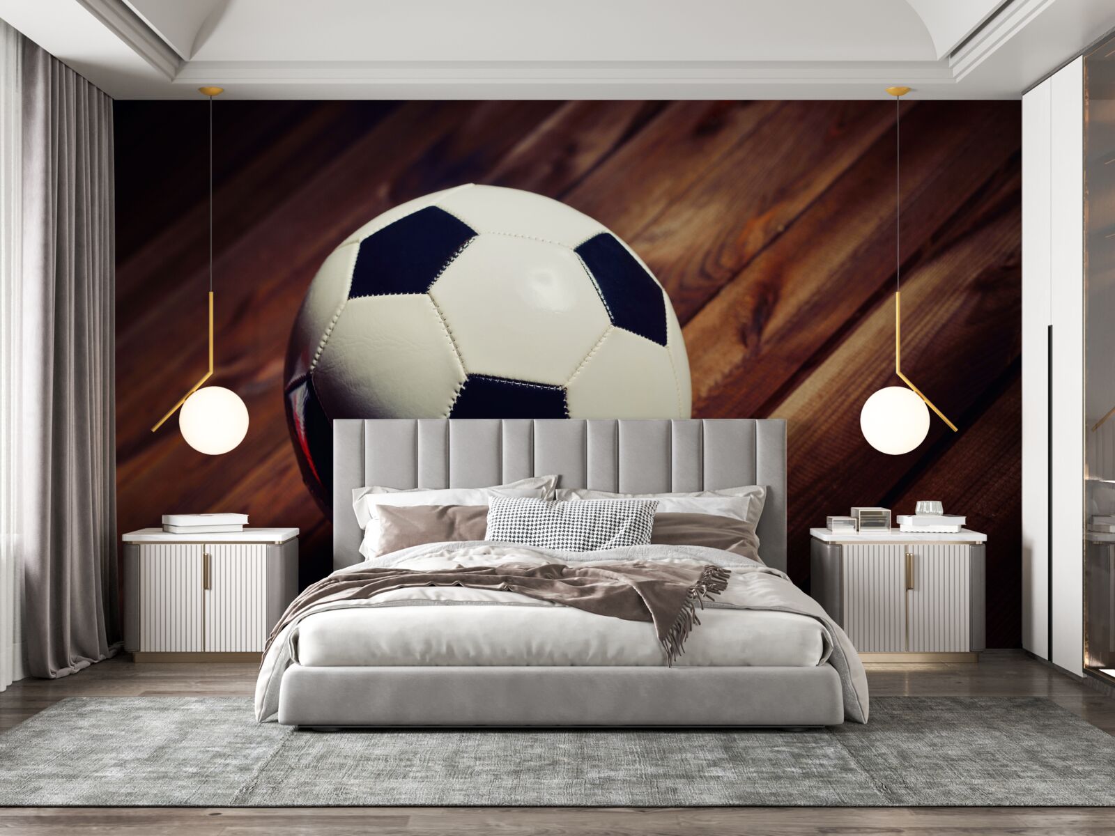 Fototapeta futbalová lopta na konári stromu