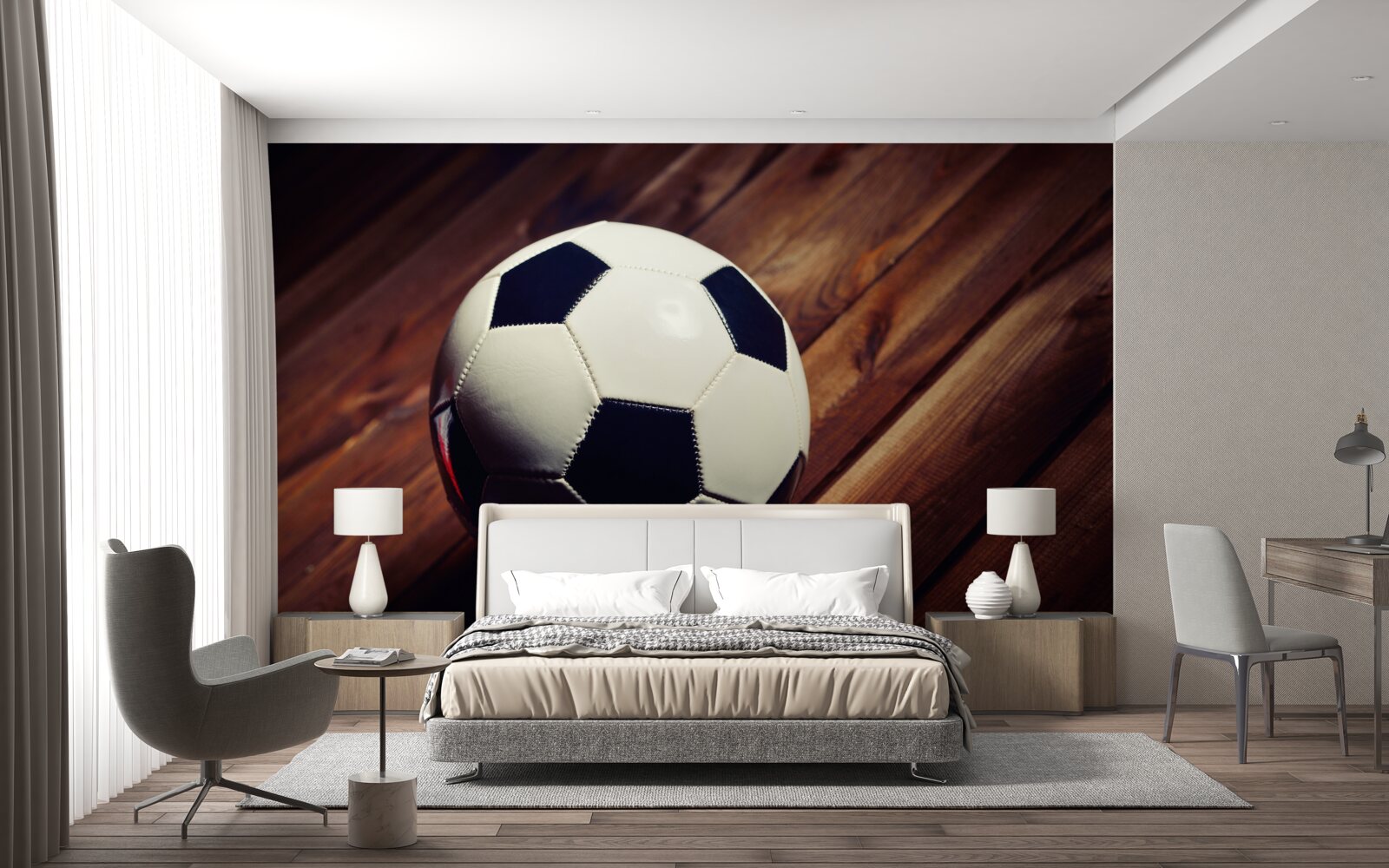 Fototapeta futbalová lopta na konári stromu