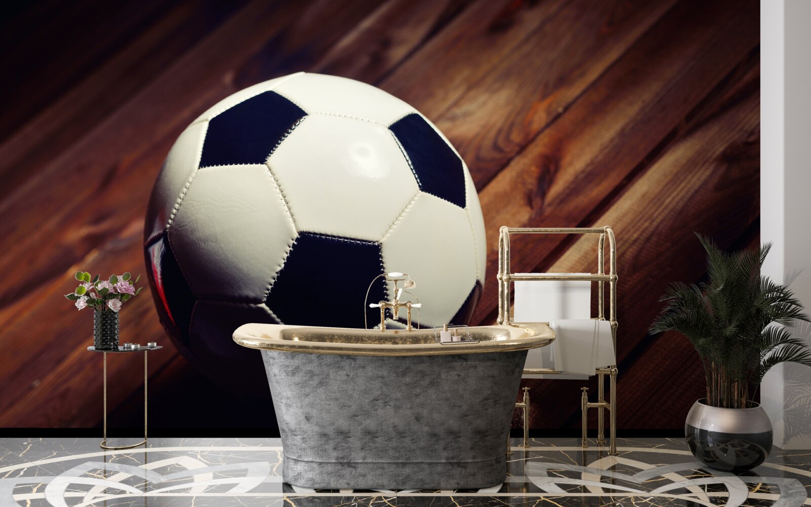 Fototapeta futbalová lopta na konári stromu