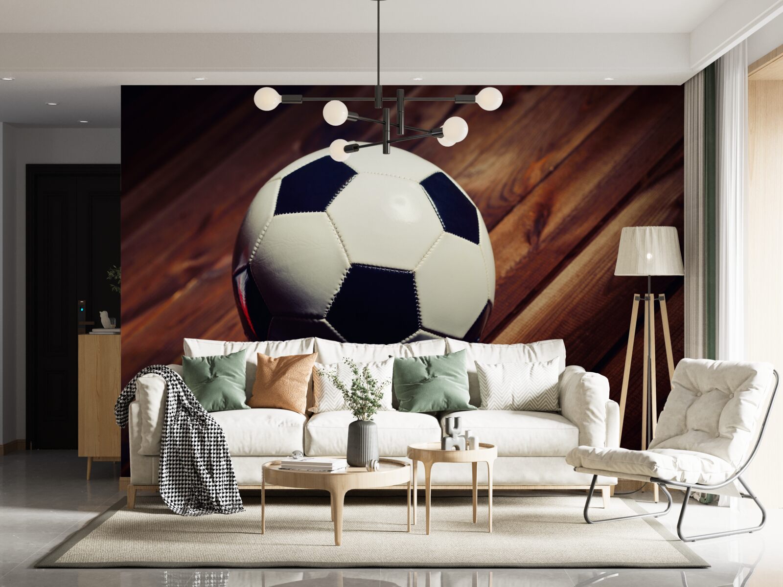 Fototapeta futbalová lopta na konári stromu