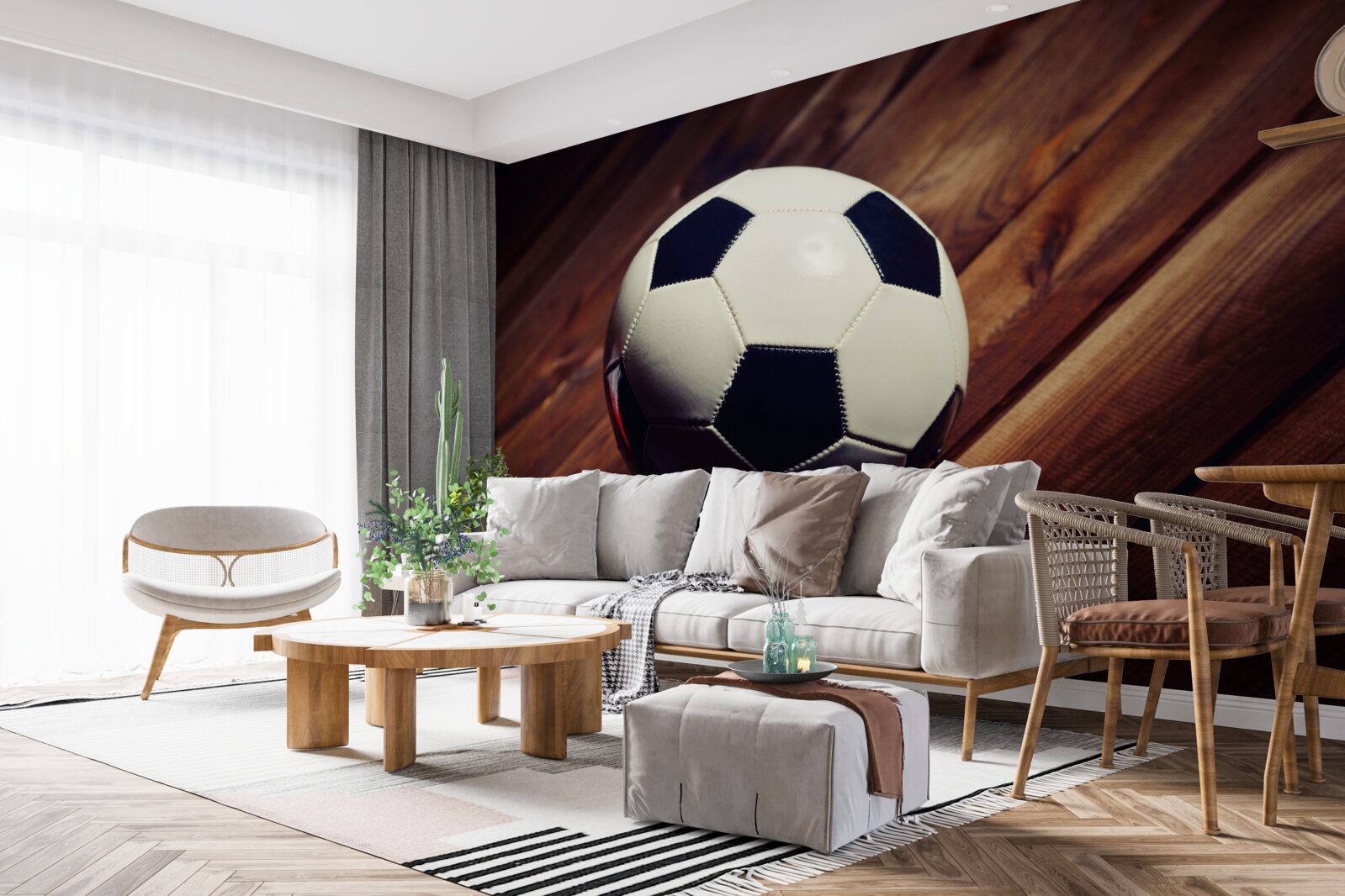 Fototapeta futbalová lopta na konári stromu