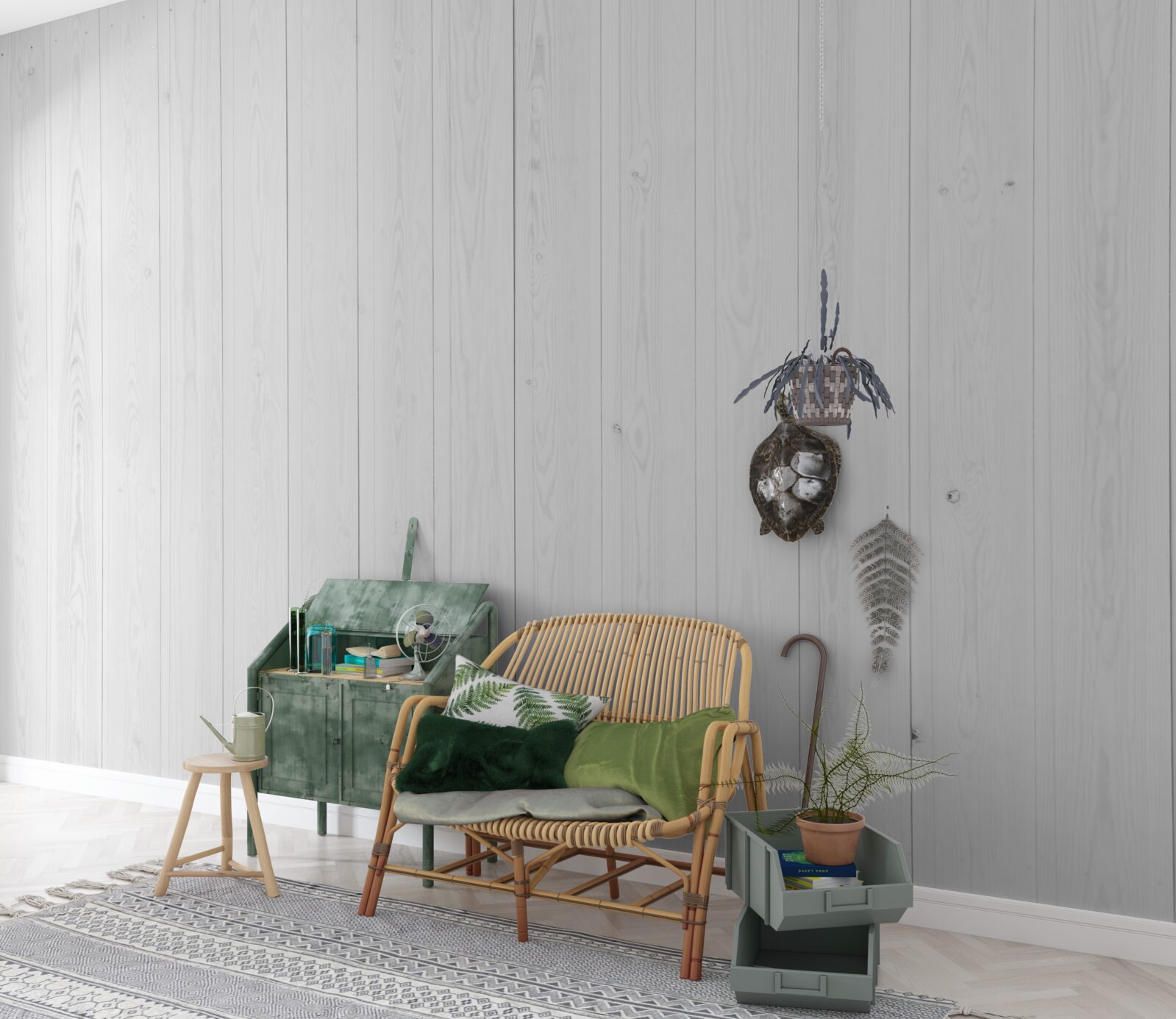 Fototapeta biele parkety položené vertikálne