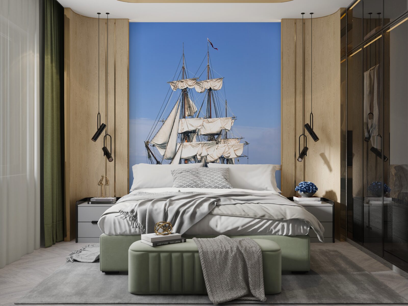 Fototapeta veľká plachetnica čakáca na vietor