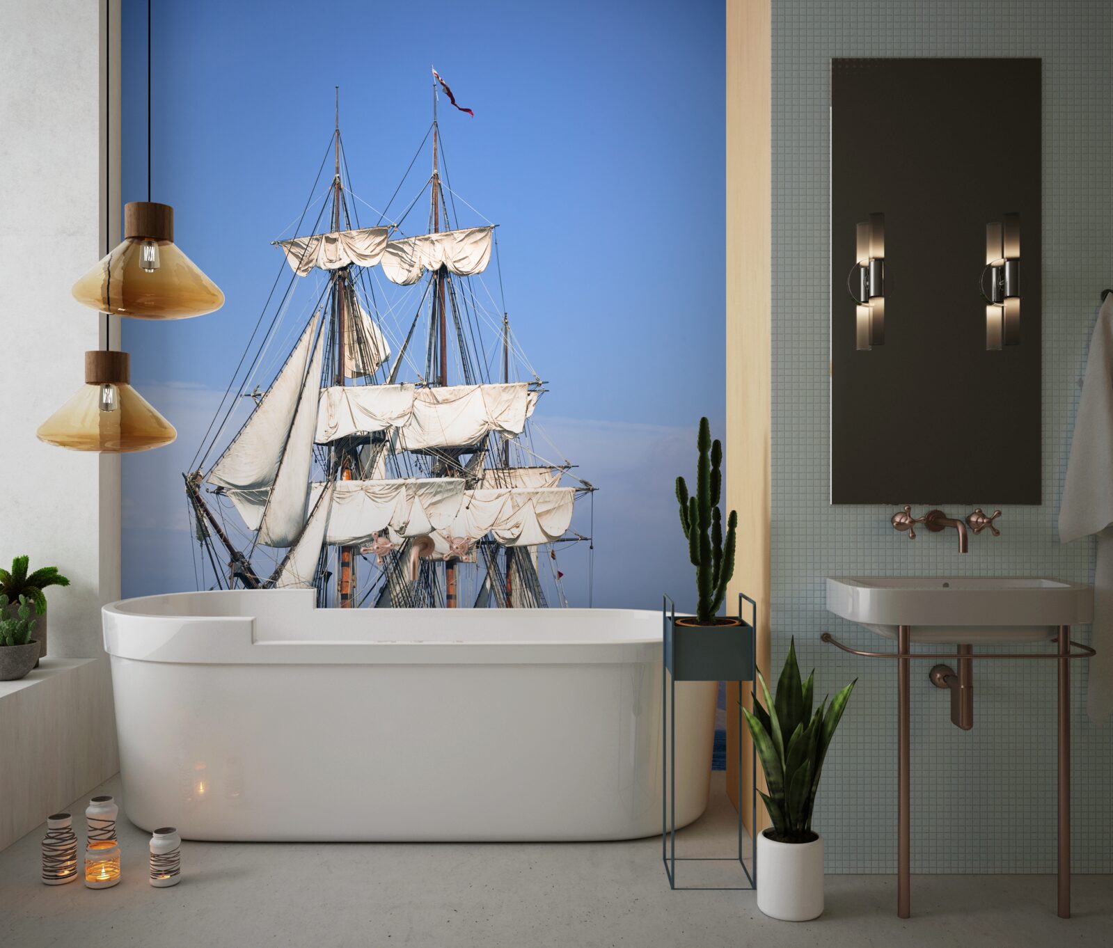 Fototapeta veľká plachetnica čakáca na vietor