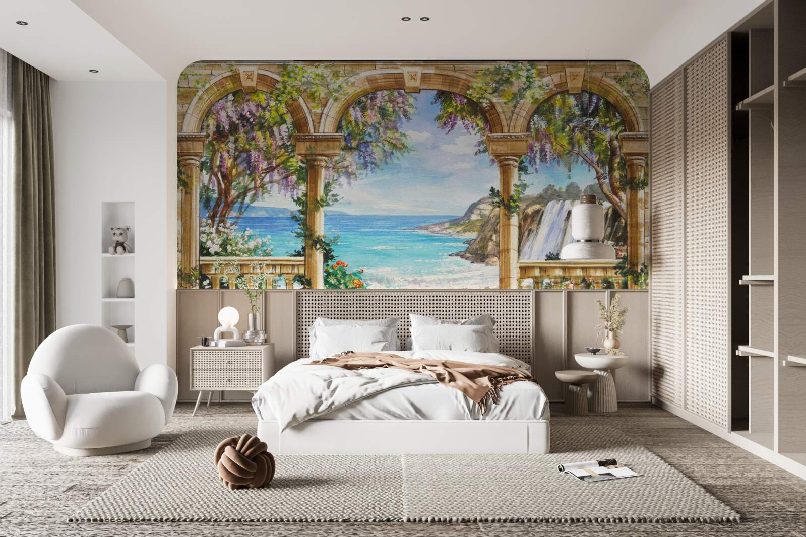 Fototapeta kamenná klenba vedúca k vodopádu a vodnej hladine