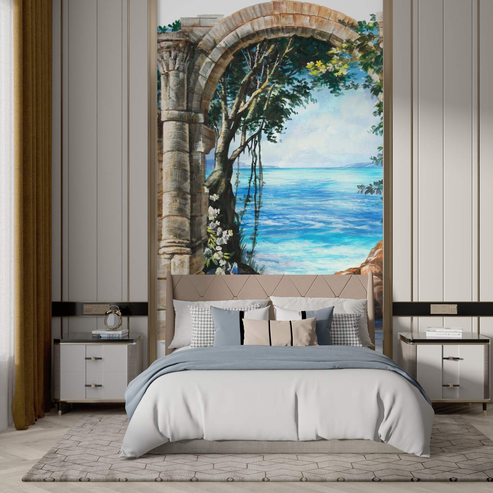 Fototapeta Okrúhly kamenný oblúk s výhľadom na more