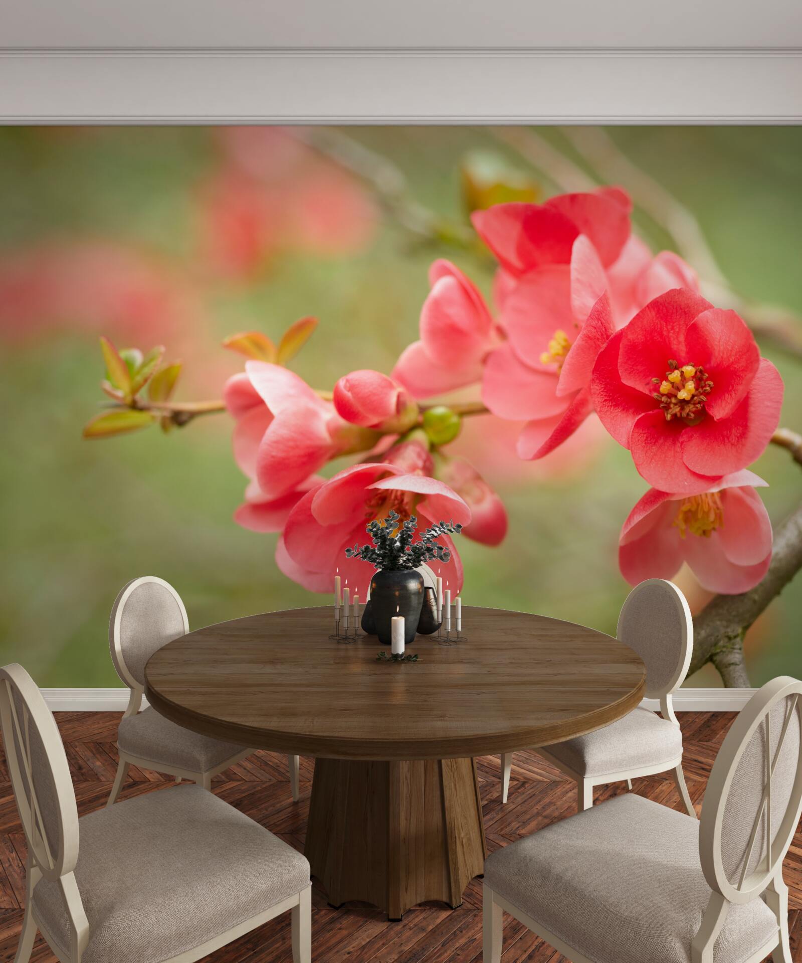 Fototapeta šarlátové kvety na strmých