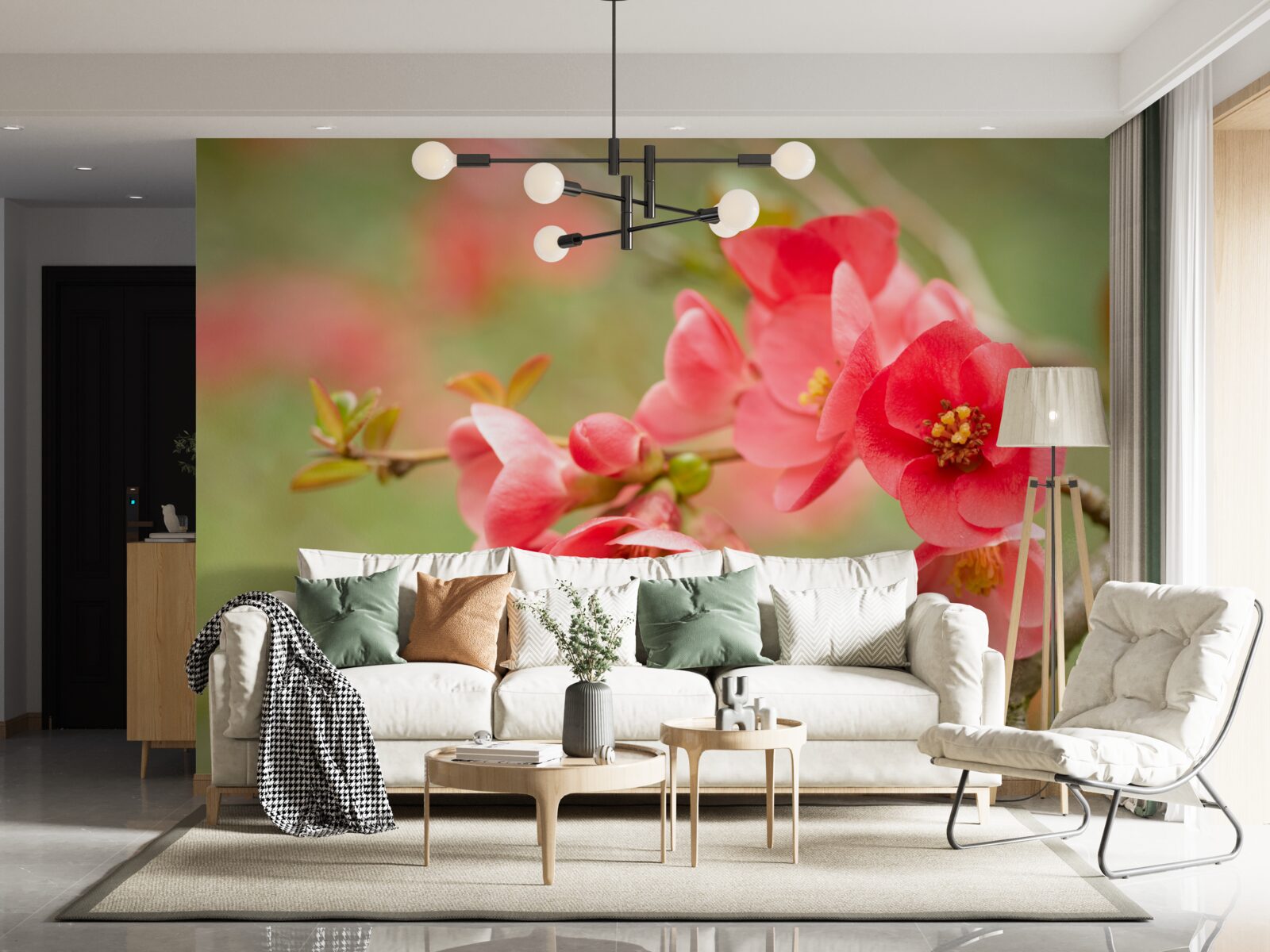 Fototapeta šarlátové kvety na strmých