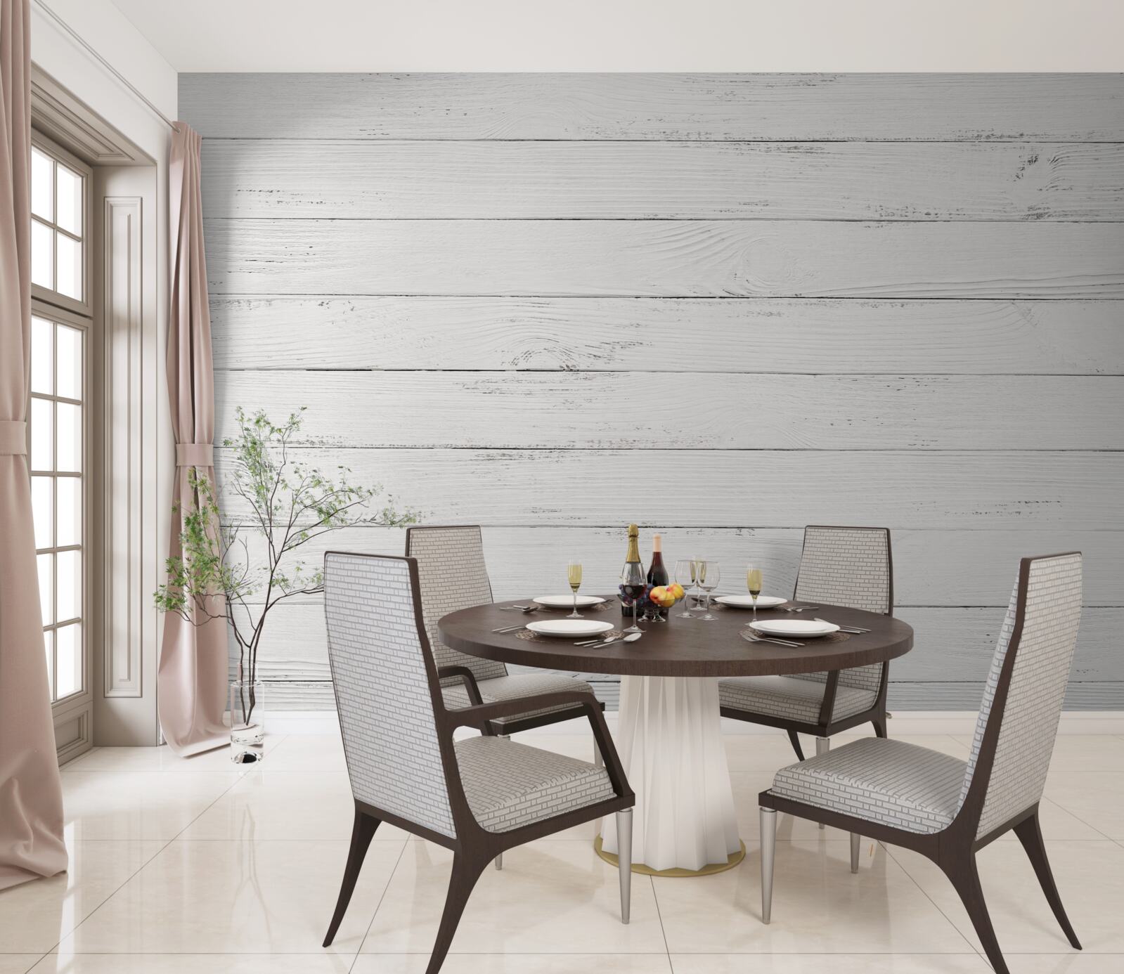 Fototapeta biele dosky ussporiadané vodorovne