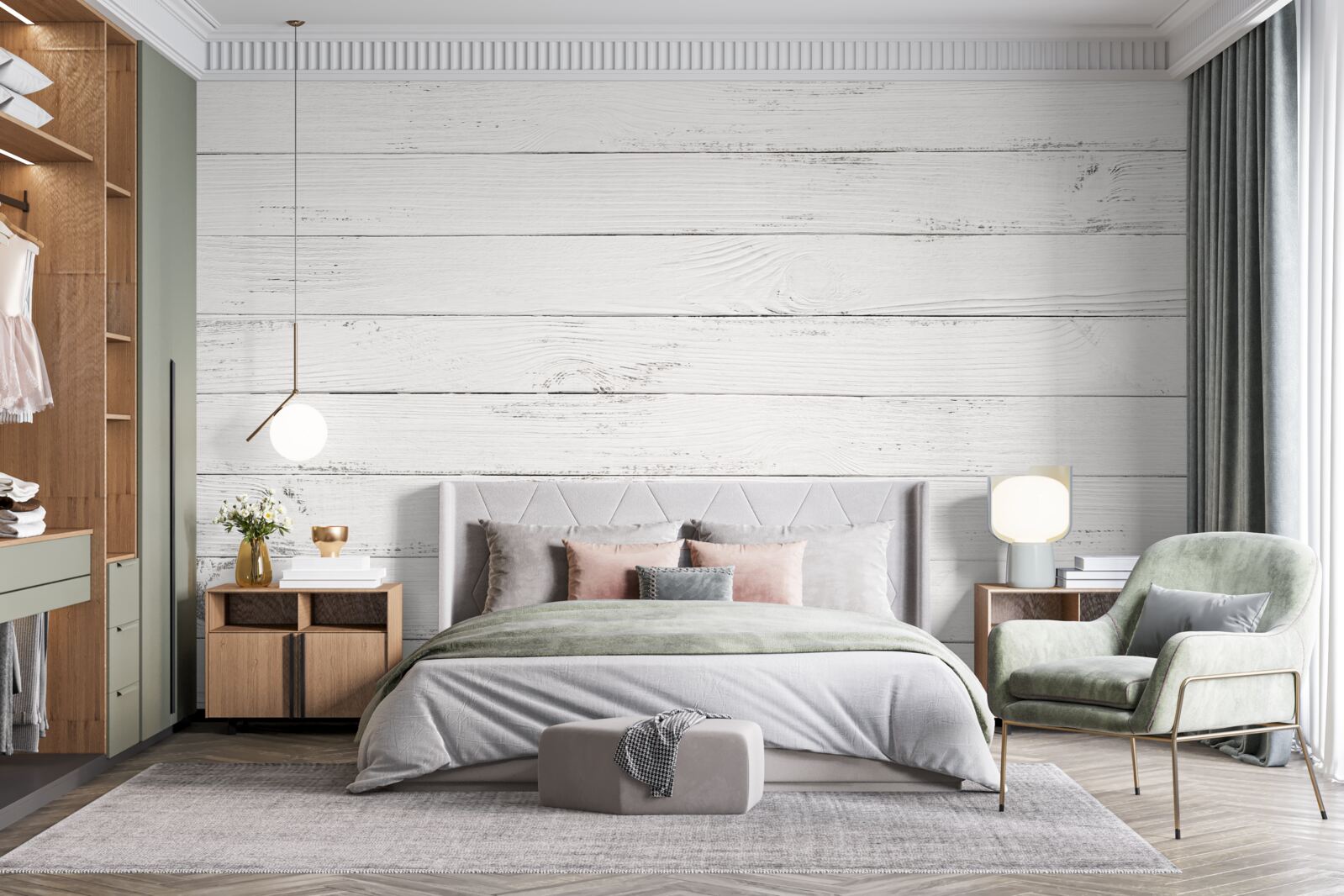 Fototapeta biele dosky ussporiadané vodorovne