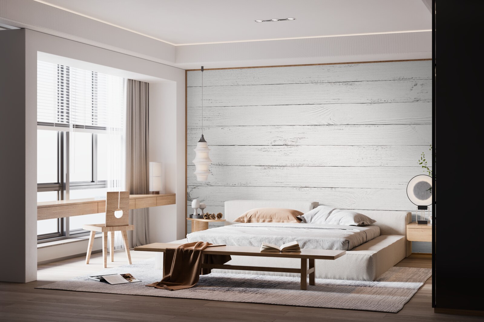 Fototapeta biele dosky ussporiadané vodorovne