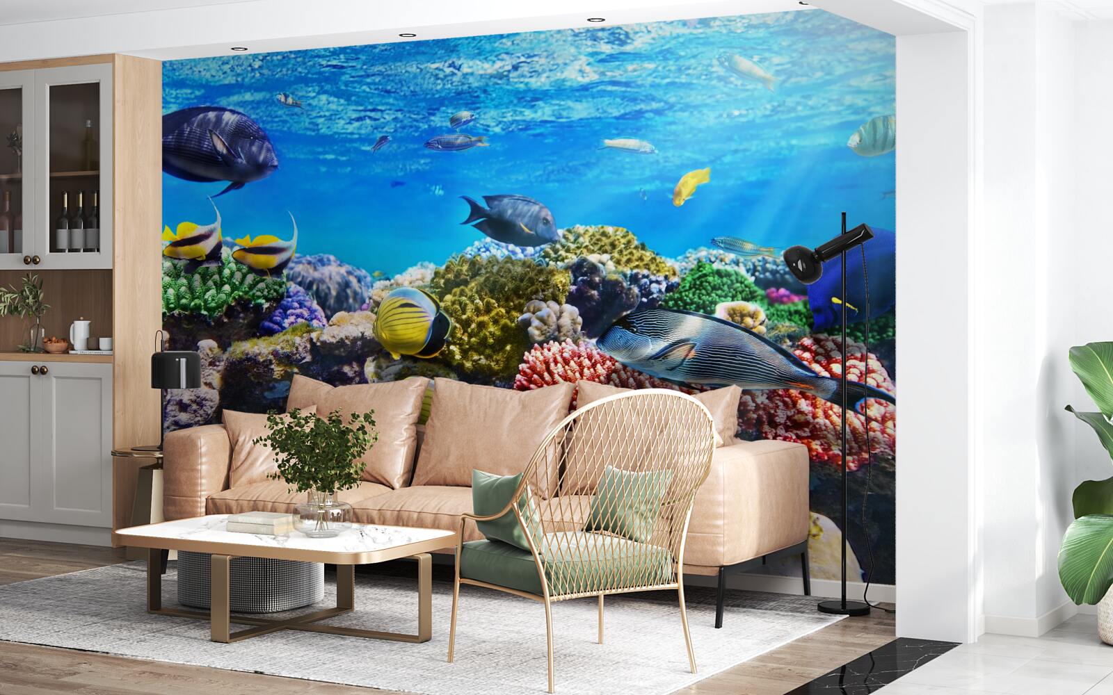 Fototapeta azúrové vody a podvodné entity