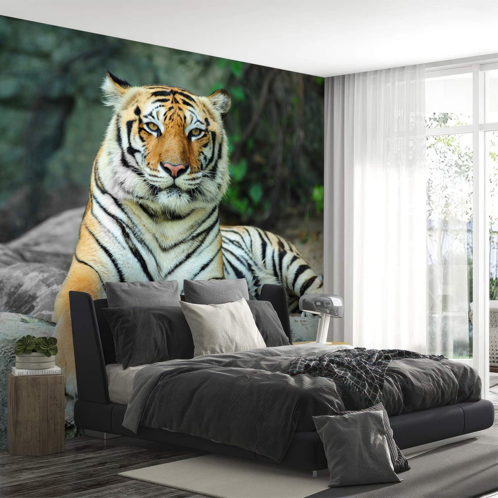 Fototapeta tiger pózuje na skale