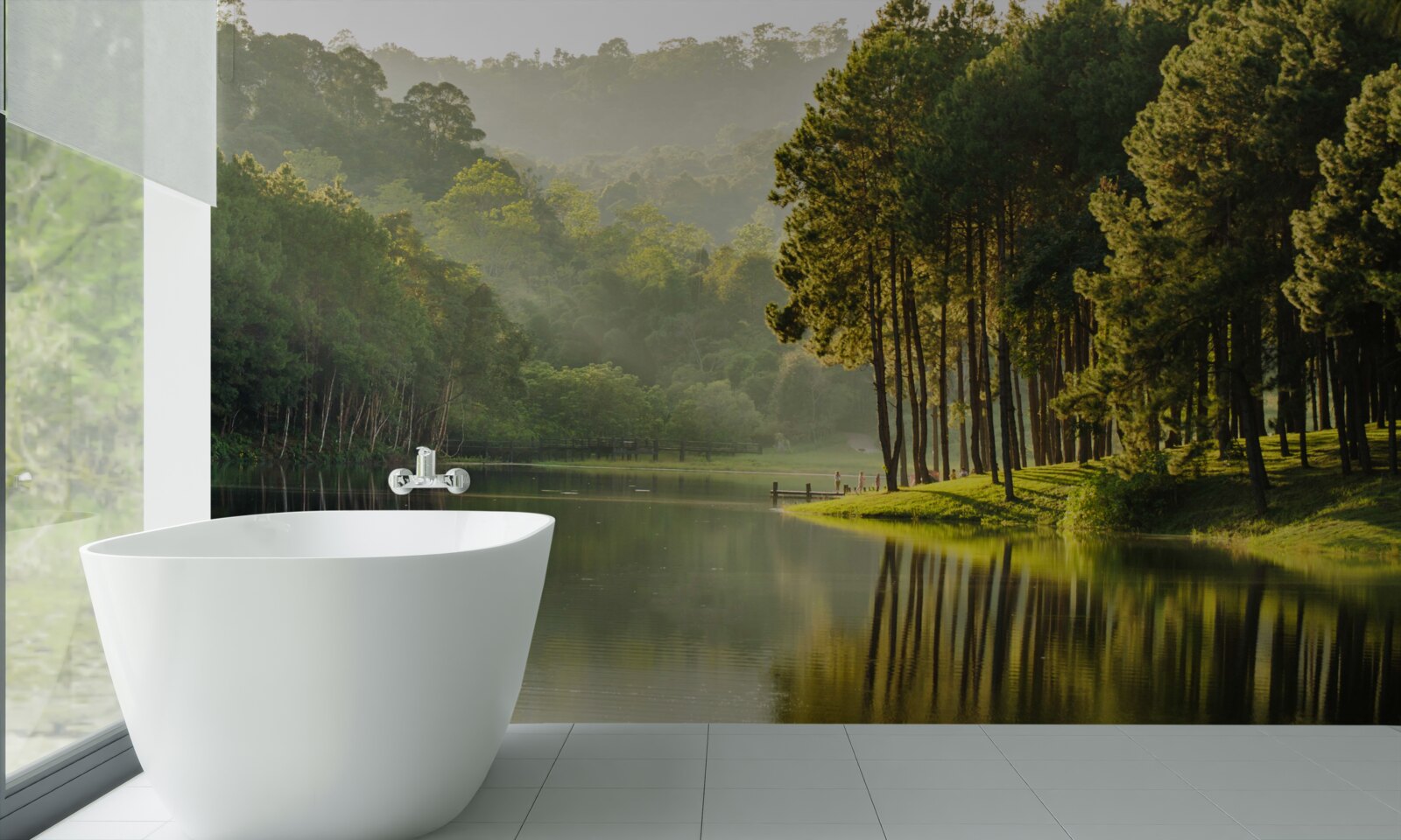 Fototapeta pokojné prúdy horského potoka