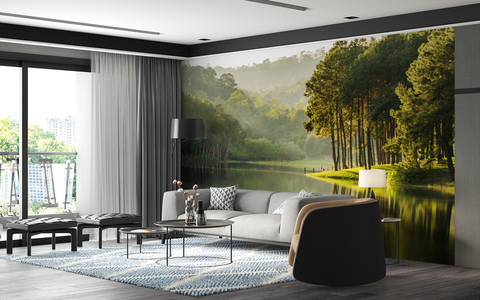 Fototapeta pokojné prúdy horského potoka