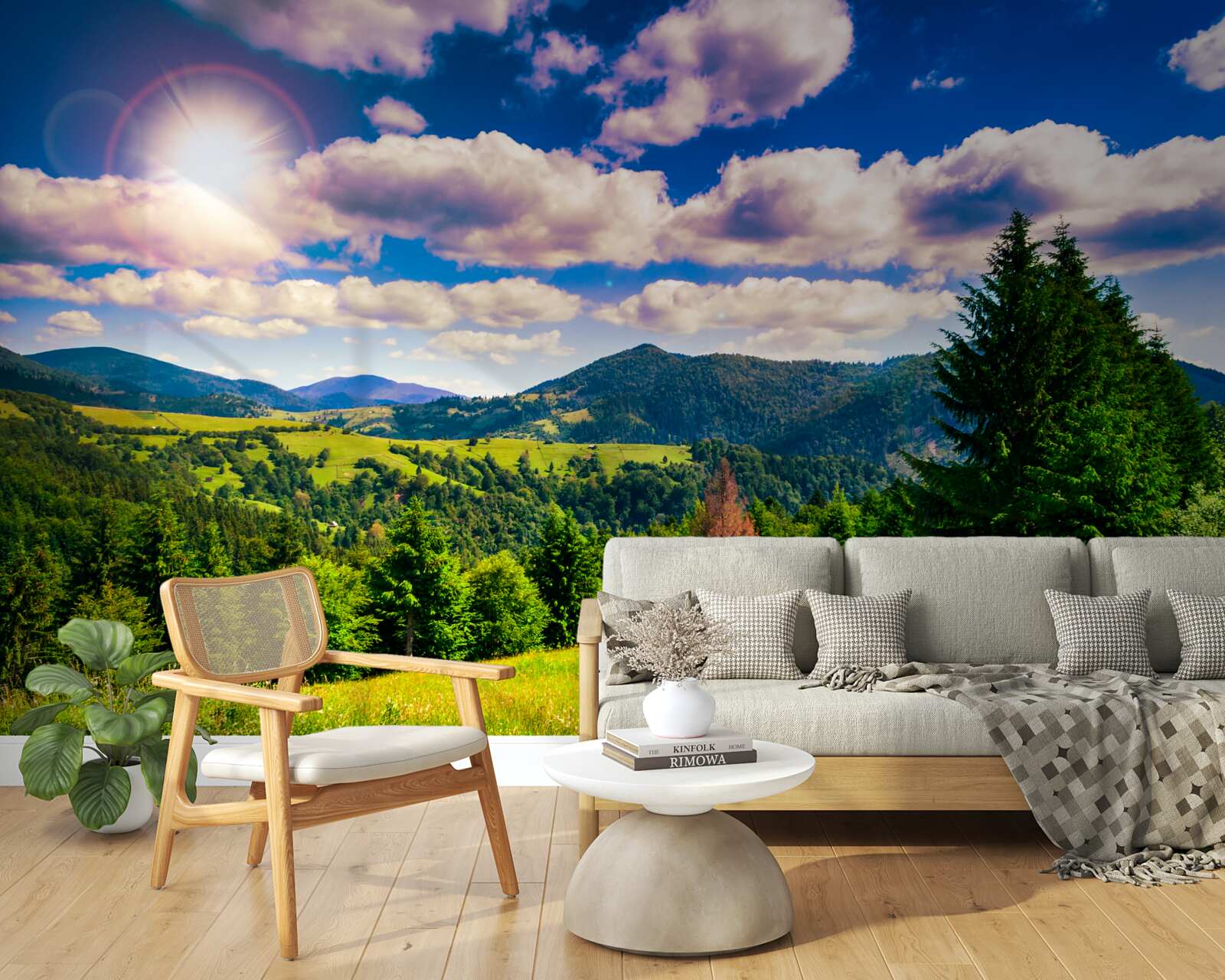 Fototapeta zelené vrcholky lúky základného dňa