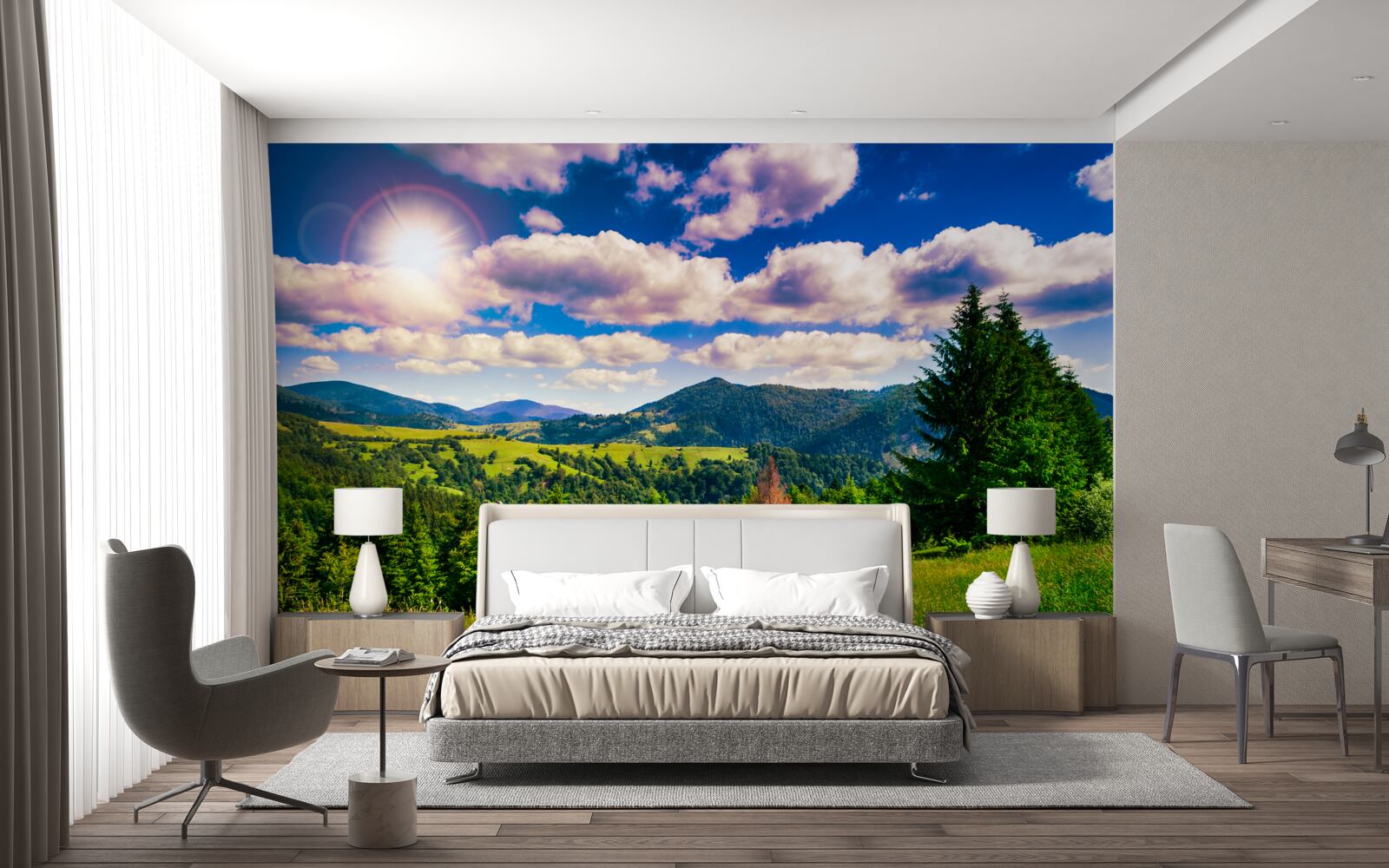 Fototapeta zelené vrcholky lúky základného dňa