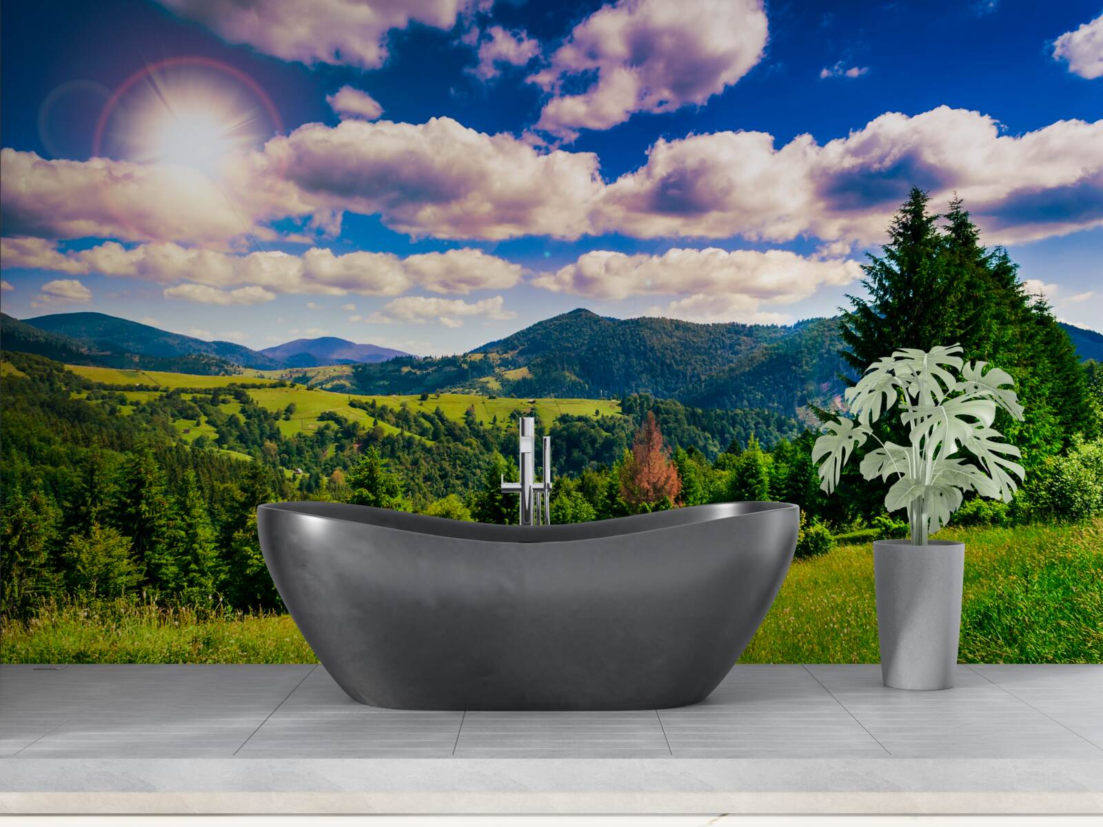 Fototapeta zelené vrcholky lúky základného dňa