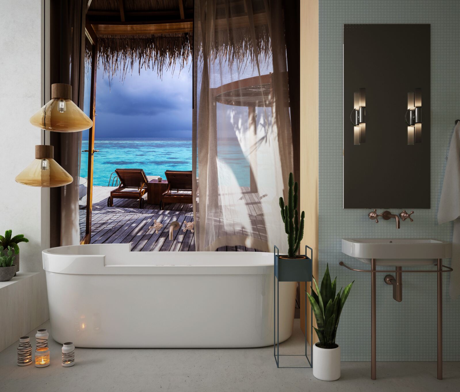 Fototapeta balkón s výhľadom na oceán