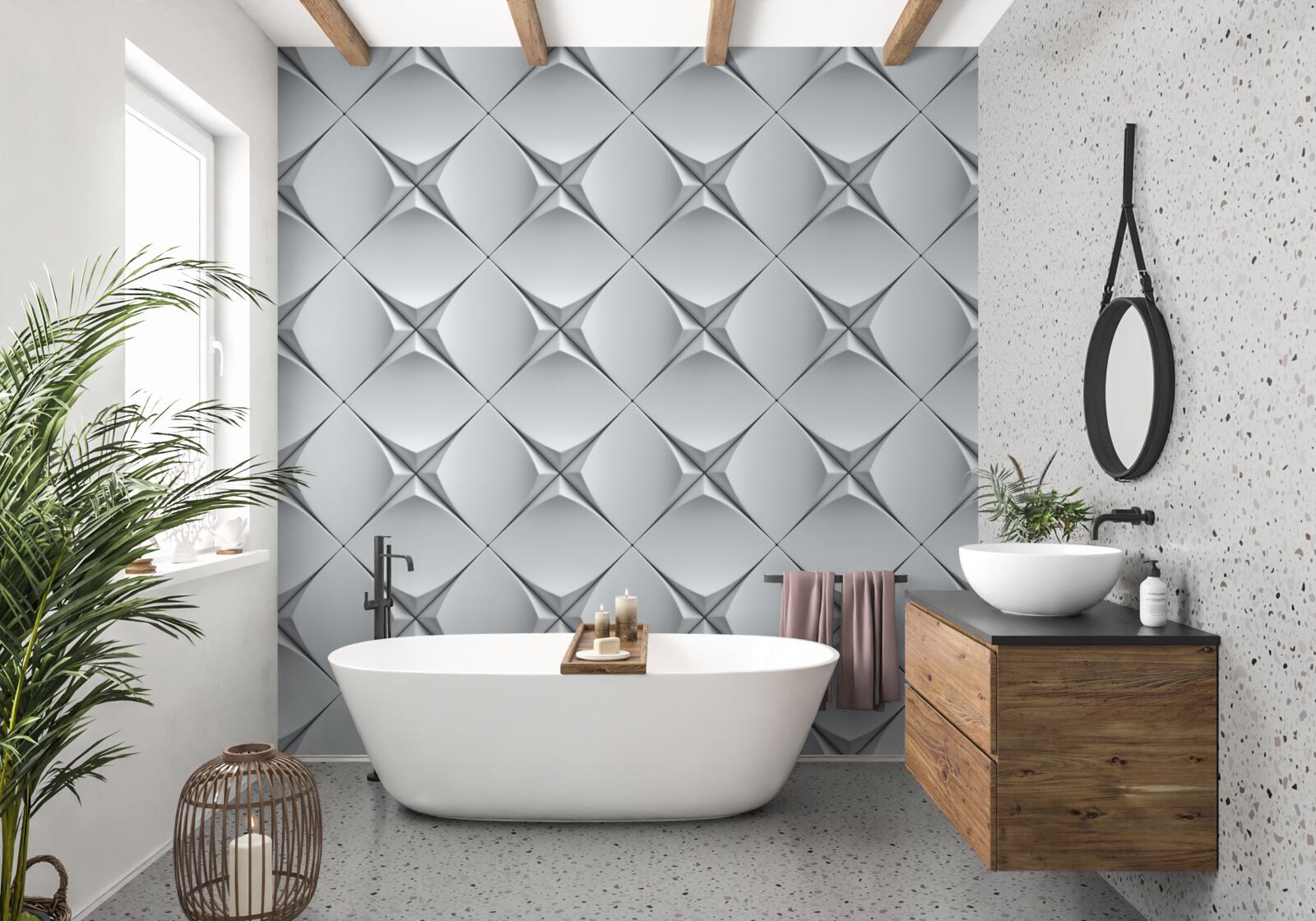 Fototapeta predstavuje zostávajúce z bielych postáv v abstrakcii