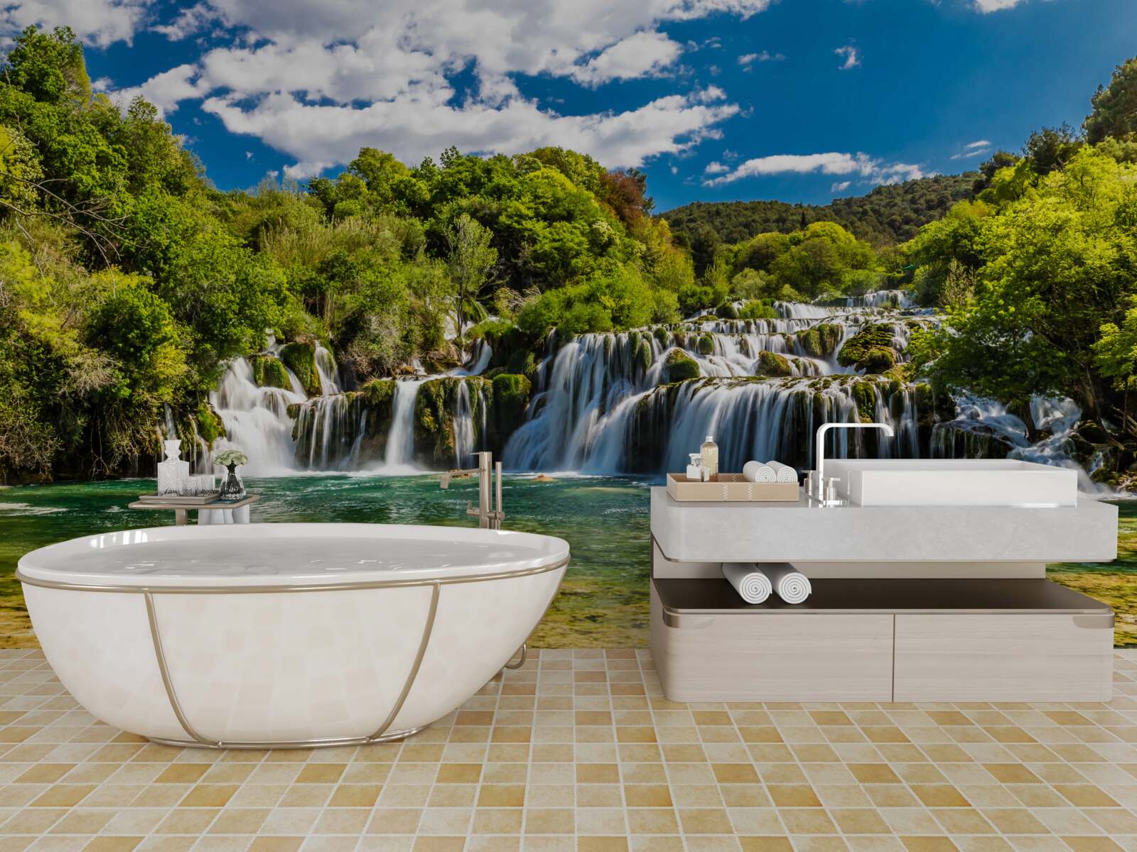 Fototapeta obrovský vodopád rútiaci sa na tropicýstrov