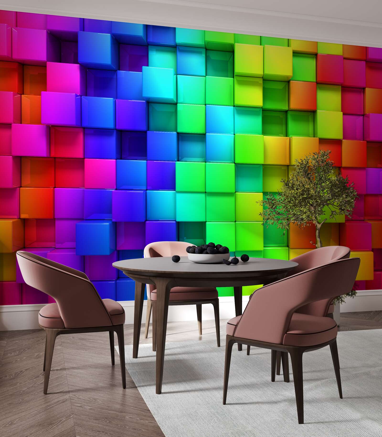 Fototapeta 3D deky v pevných farbách