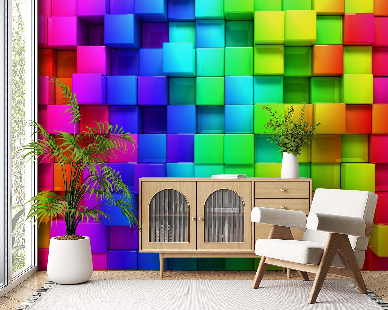 Fototapeta 3D deky v pevných farbách