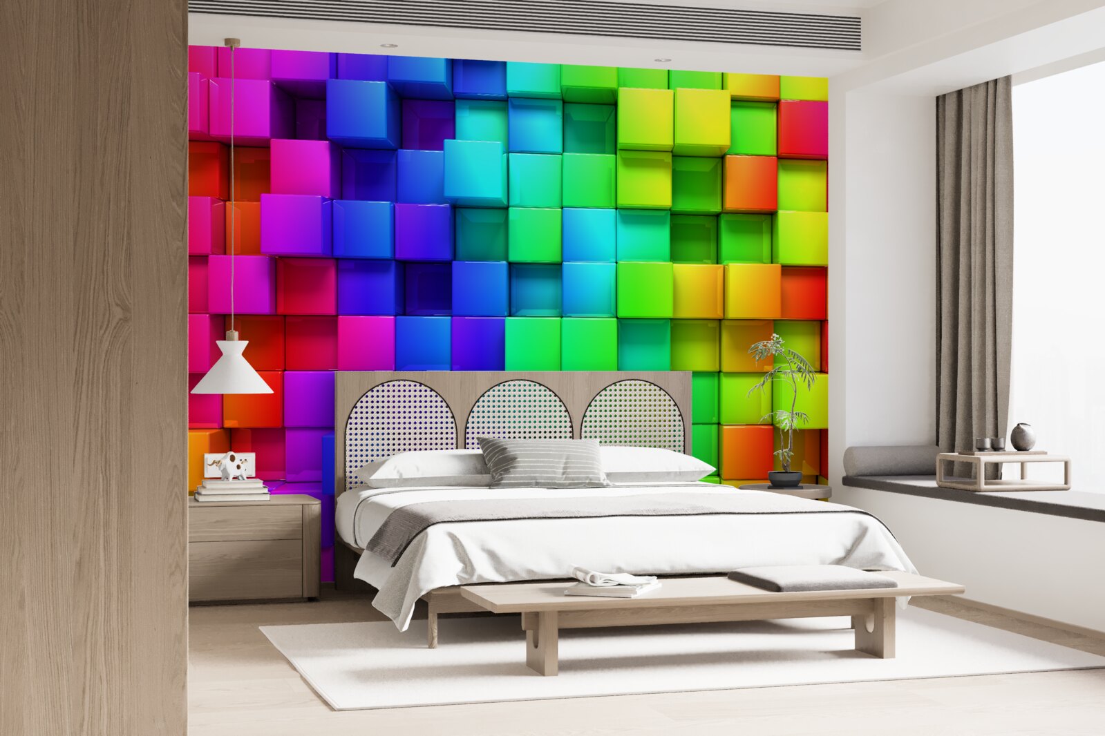 Fototapeta 3D deky v pevných farbách