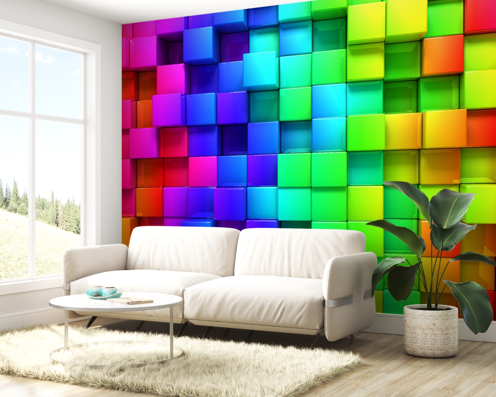 Fototapeta 3D deky v pevných farbách