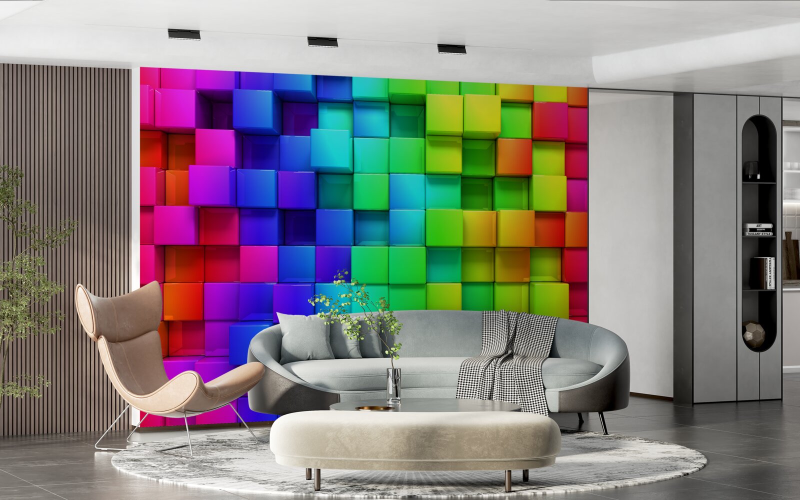 Fototapeta 3D deky v pevných farbách