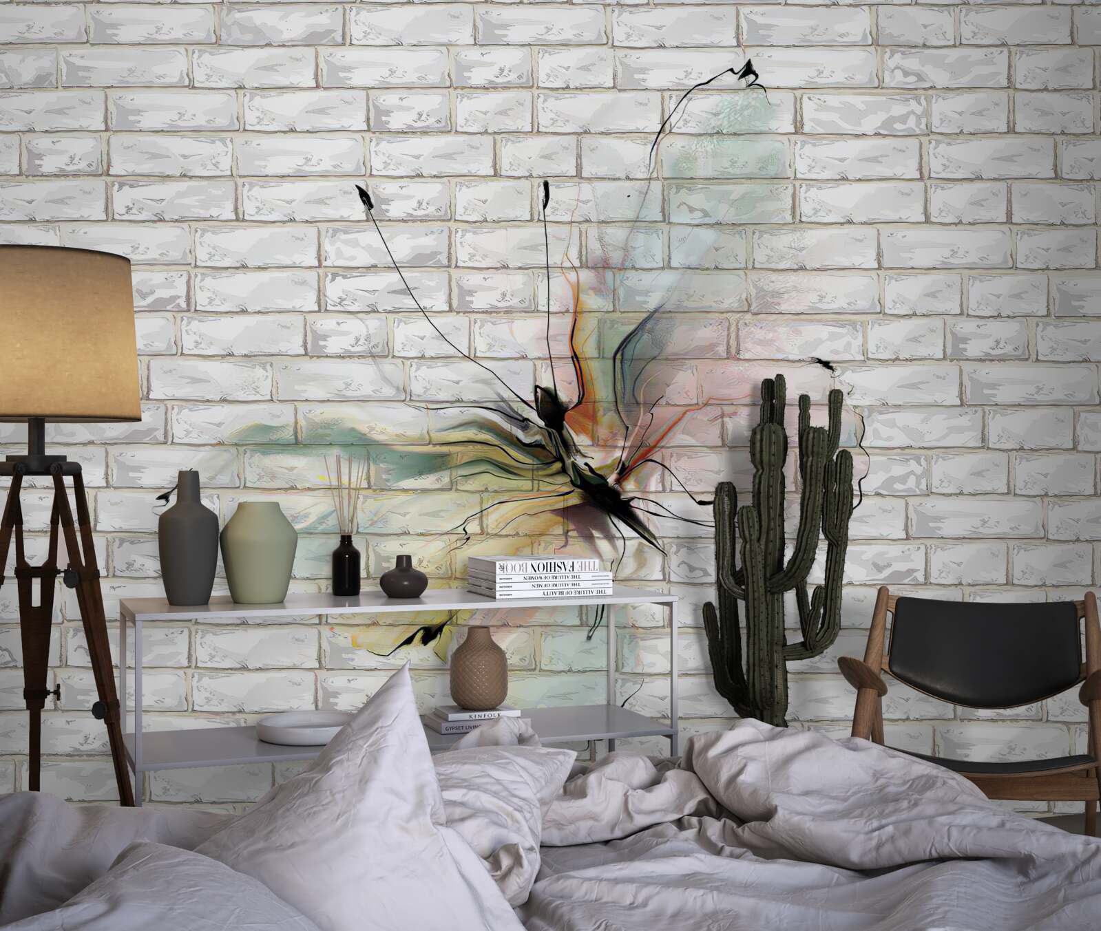 Fototapeta motýľ v abstraktnom štýle na bielom pozadí