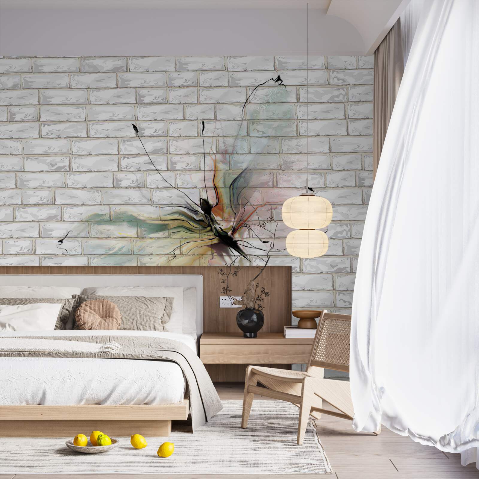 Fototapeta motýľ v abstraktnom štýle na bielom pozadí