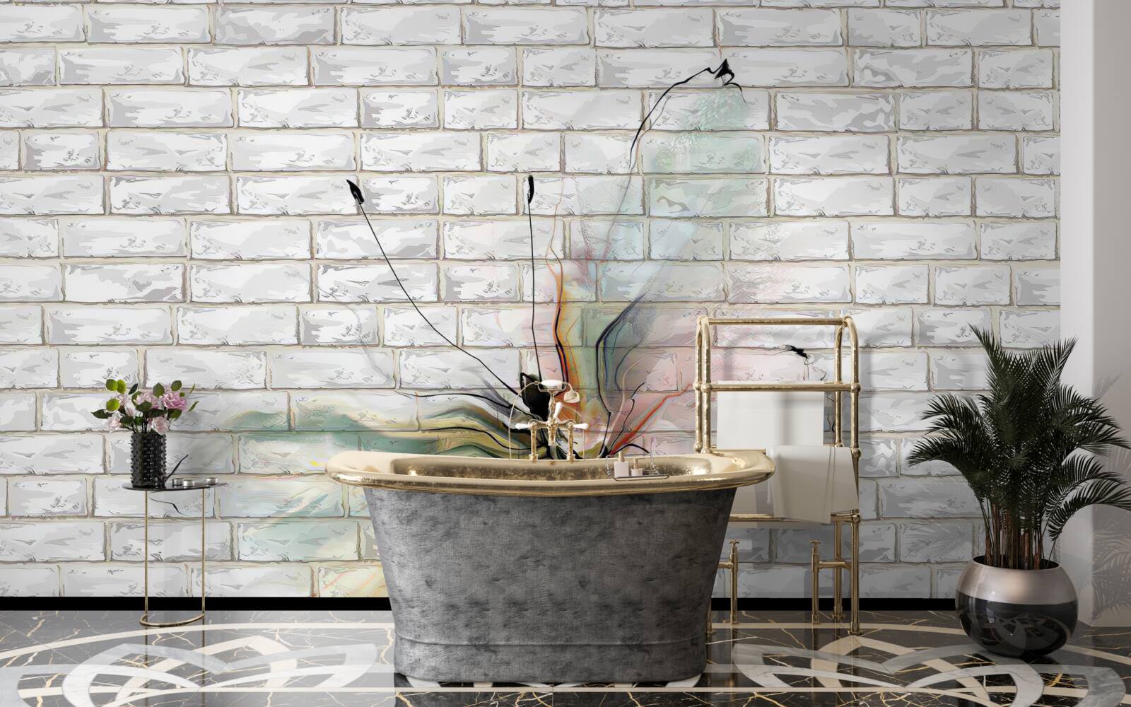 Fototapeta motýľ v abstraktnom štýle na bielom pozadí