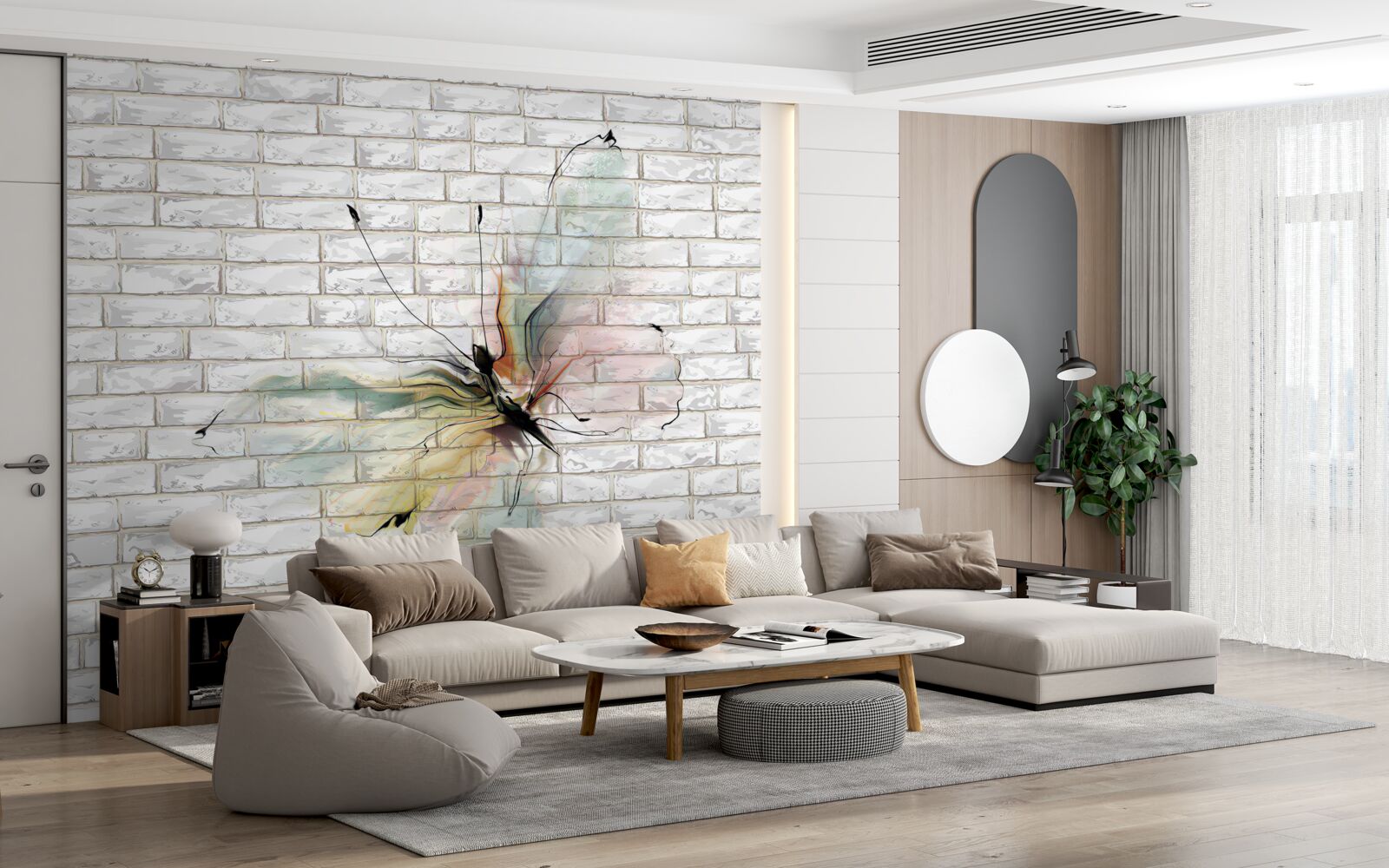 Fototapeta motýľ v abstraktnom štýle na bielom pozadí