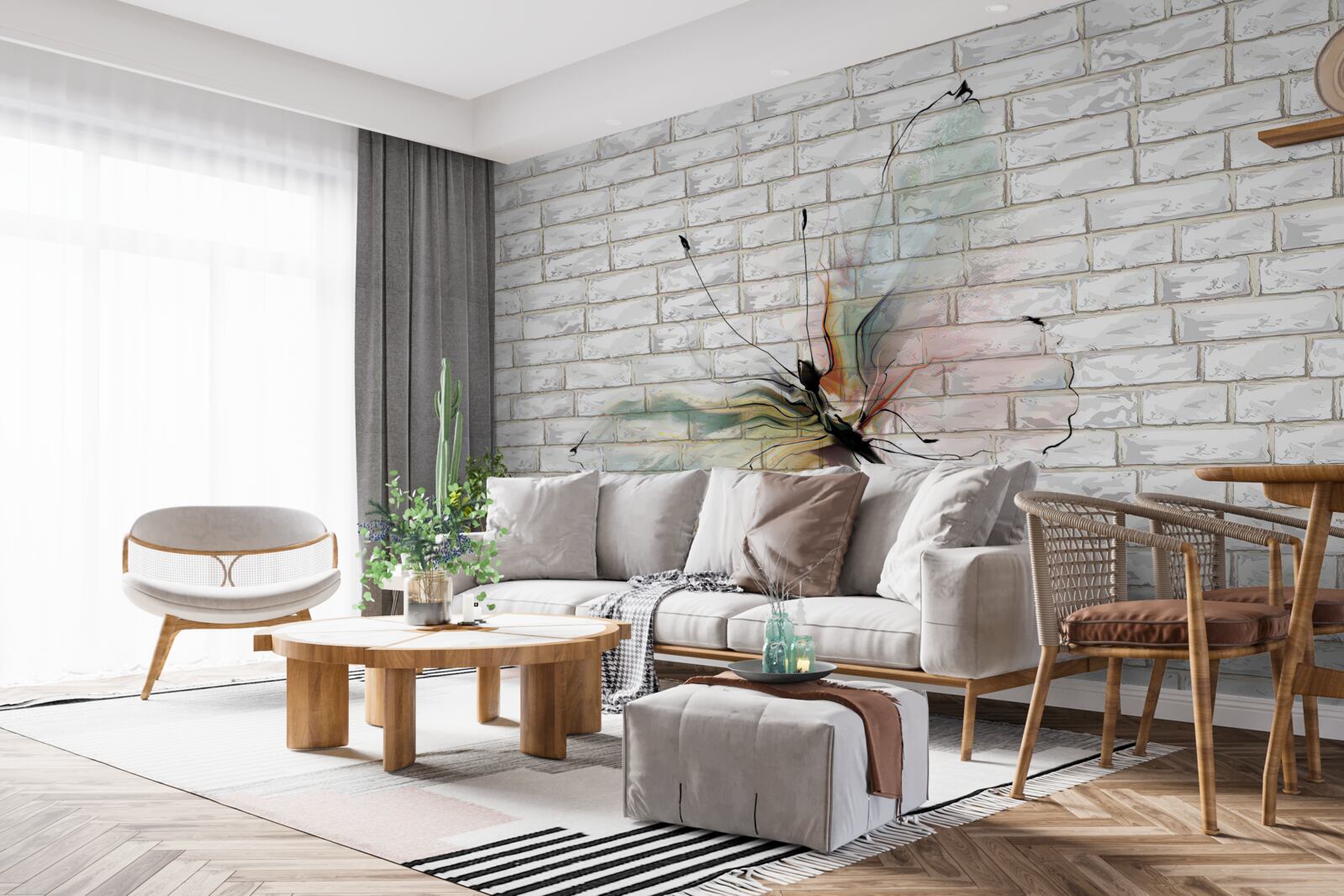 Fototapeta motýľ v abstraktnom štýle na bielom pozadí