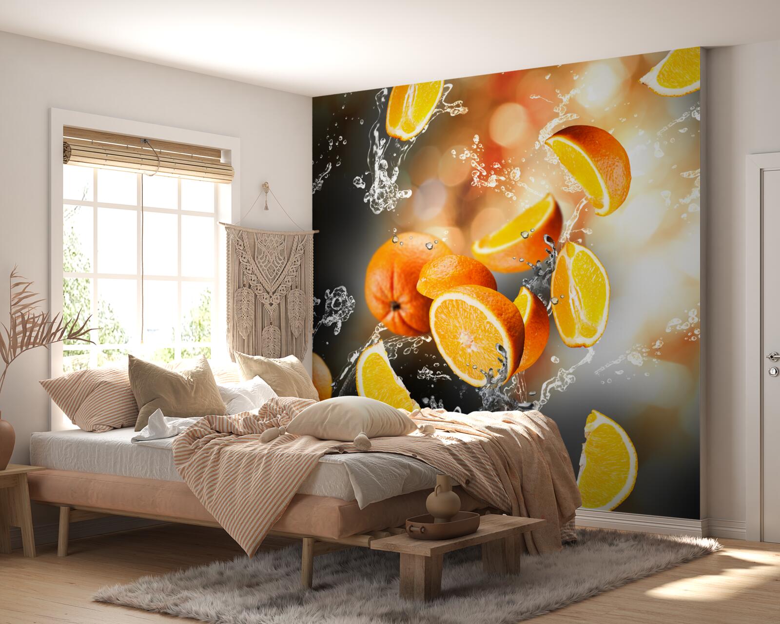 Fototapeta plátky pomaranča so šťavnatou dužinou