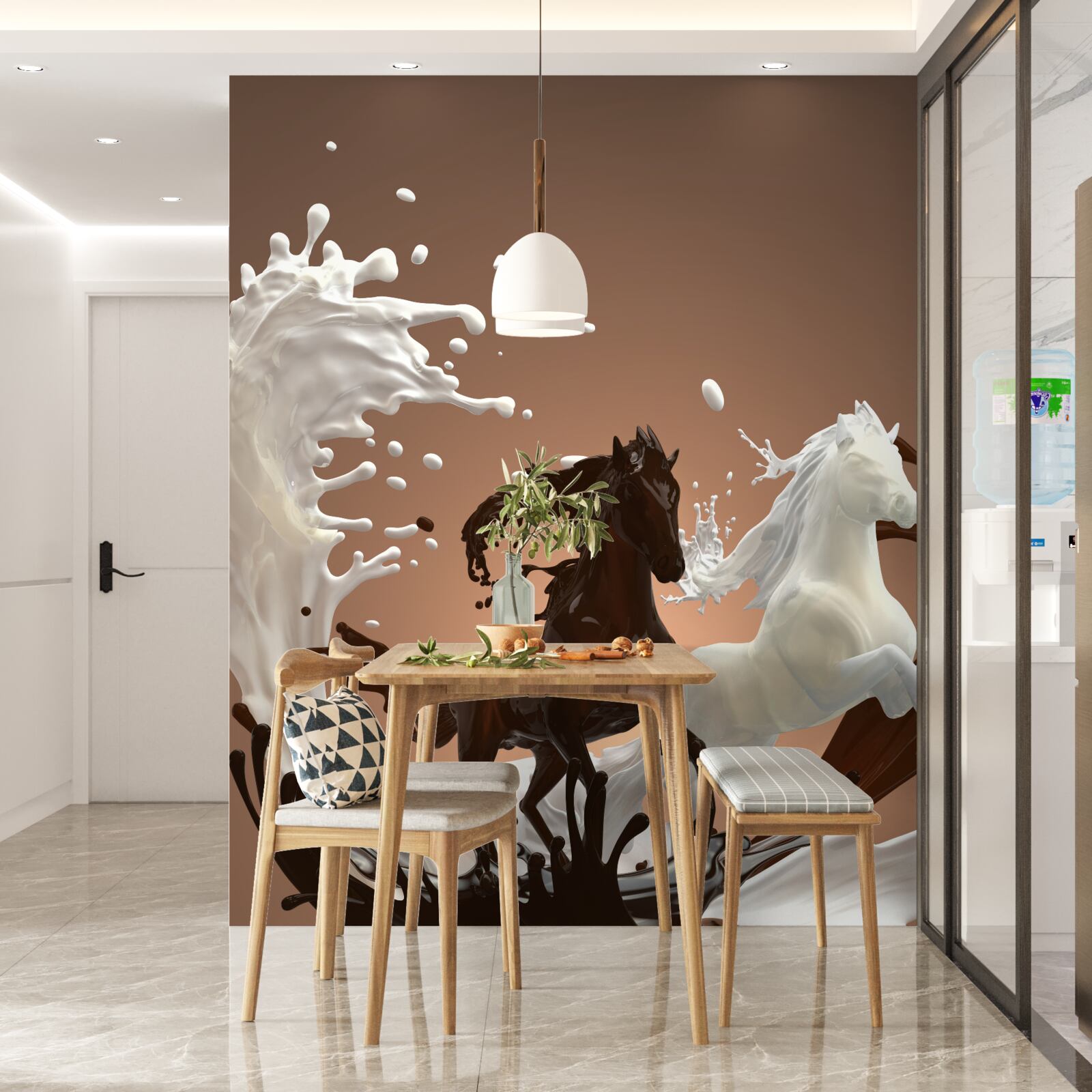 Fototapeta odber vody vo forme bežiacich koní