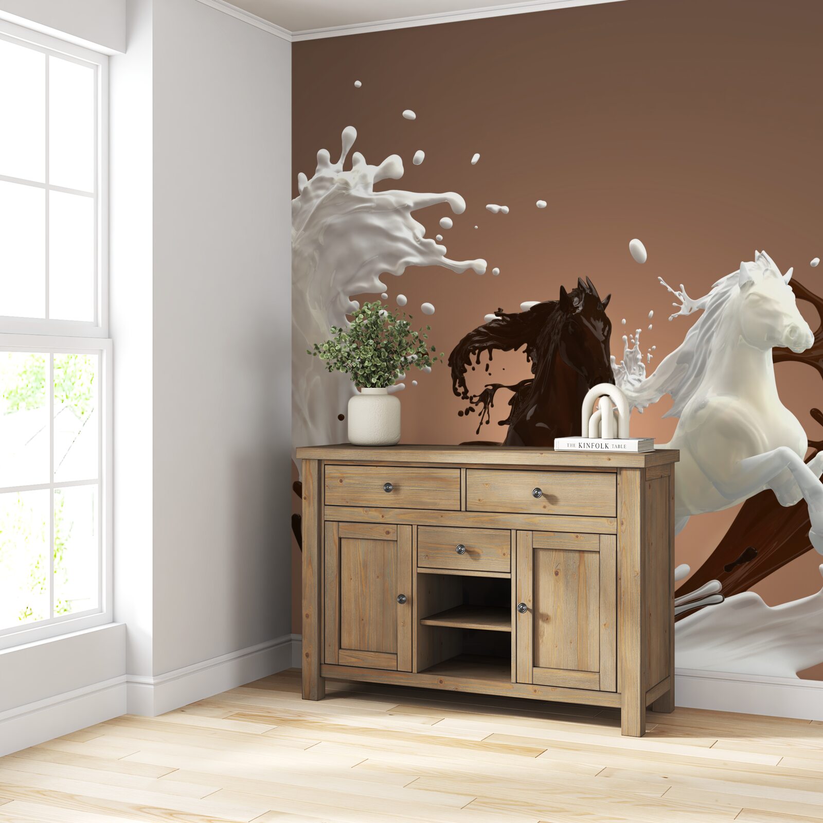 Fototapeta odber vody vo forme bežiacich koní